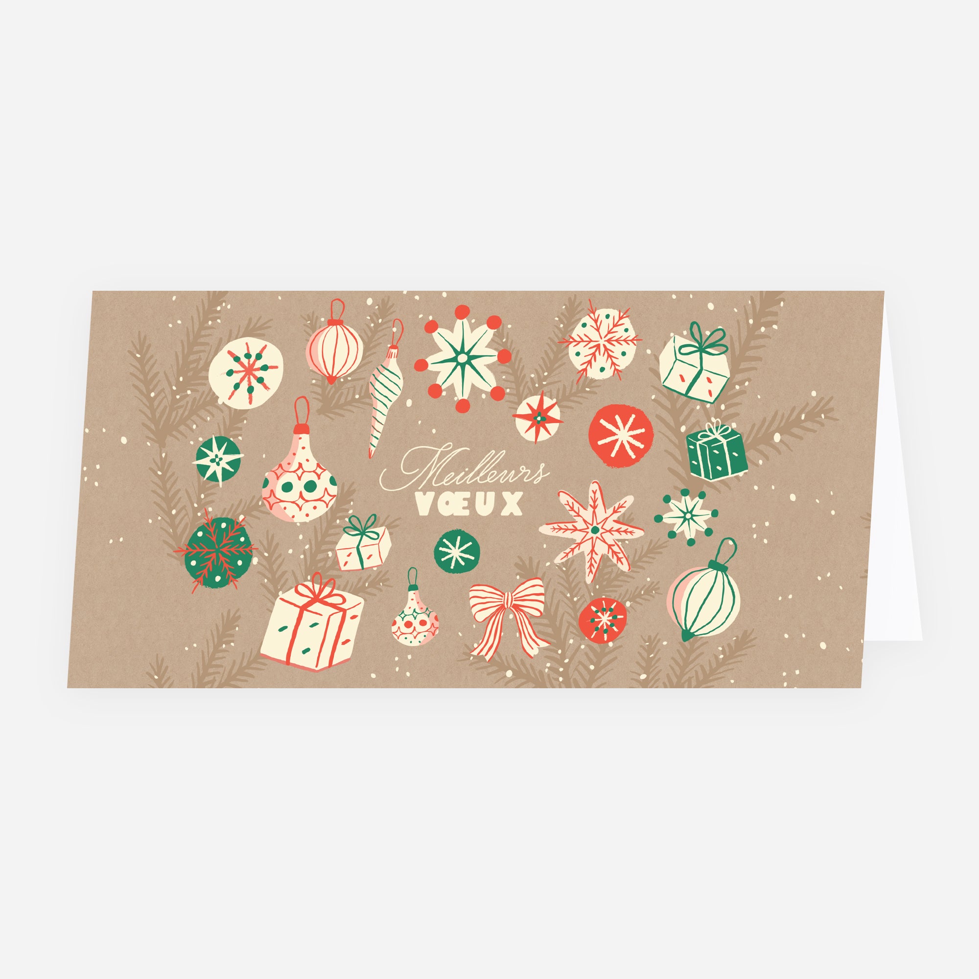 Douceurs de Fêtes | Vœux professionnels • Carte de voeux dorure • Rectangle double photo N° 1