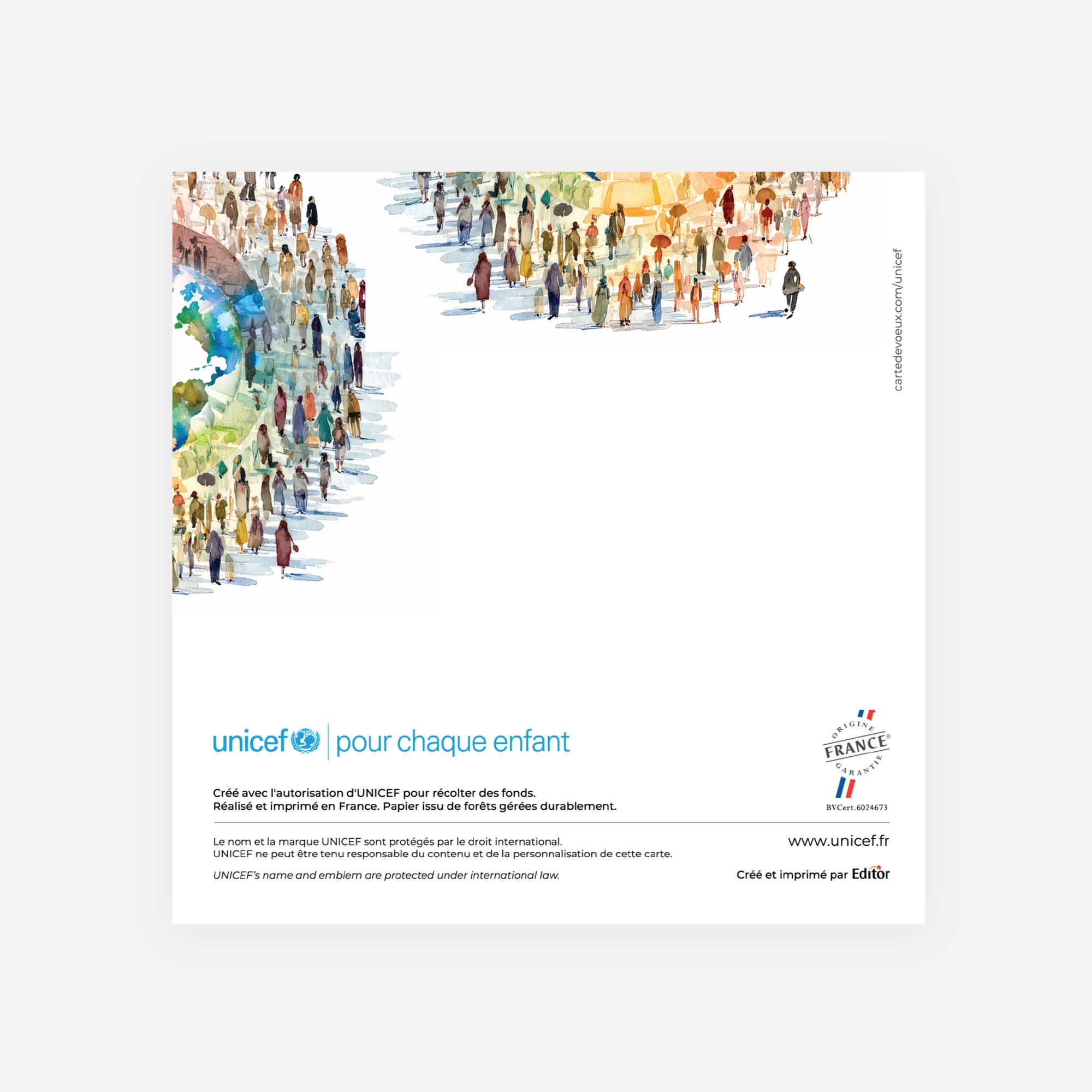 Un Monde Ensemble | Vœux professionnels • Carte de voeux • Carré double photo N° 3
