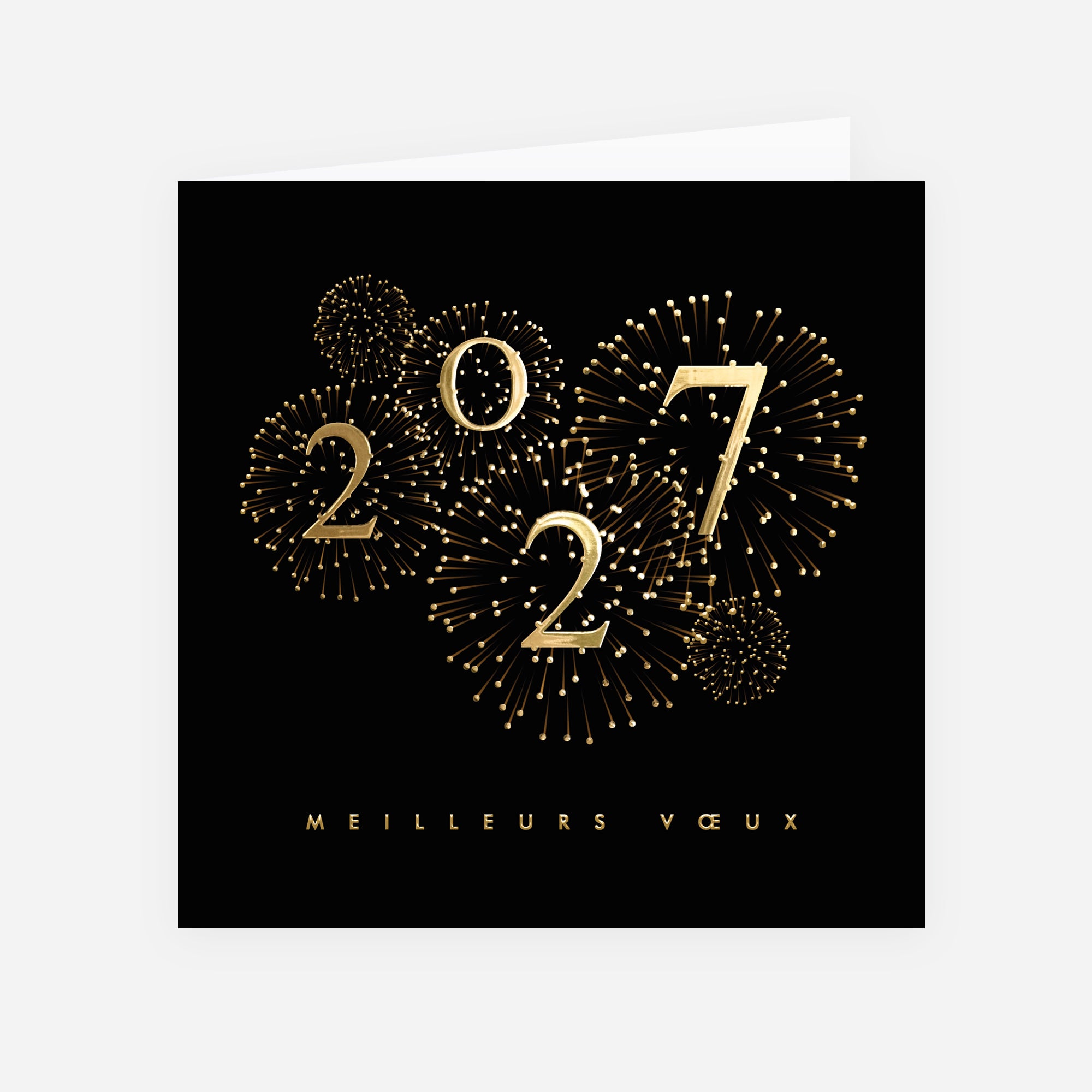 Feux d’Or | Vœux professionnels • Carte de voeux dorure • Carré double photo N° 1