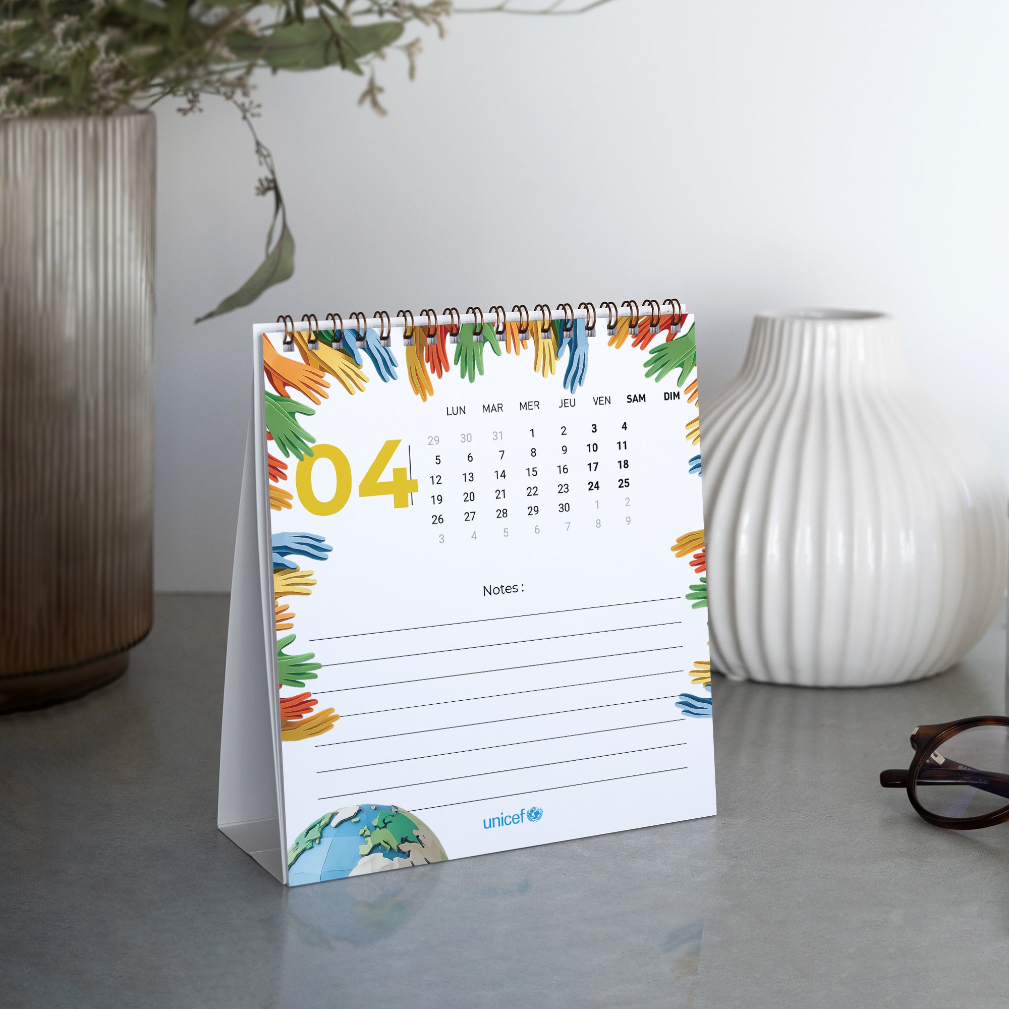 Unis pour le Monde | Vœux professionnels • Calendrier professionnel • Chevalet photo N° 2