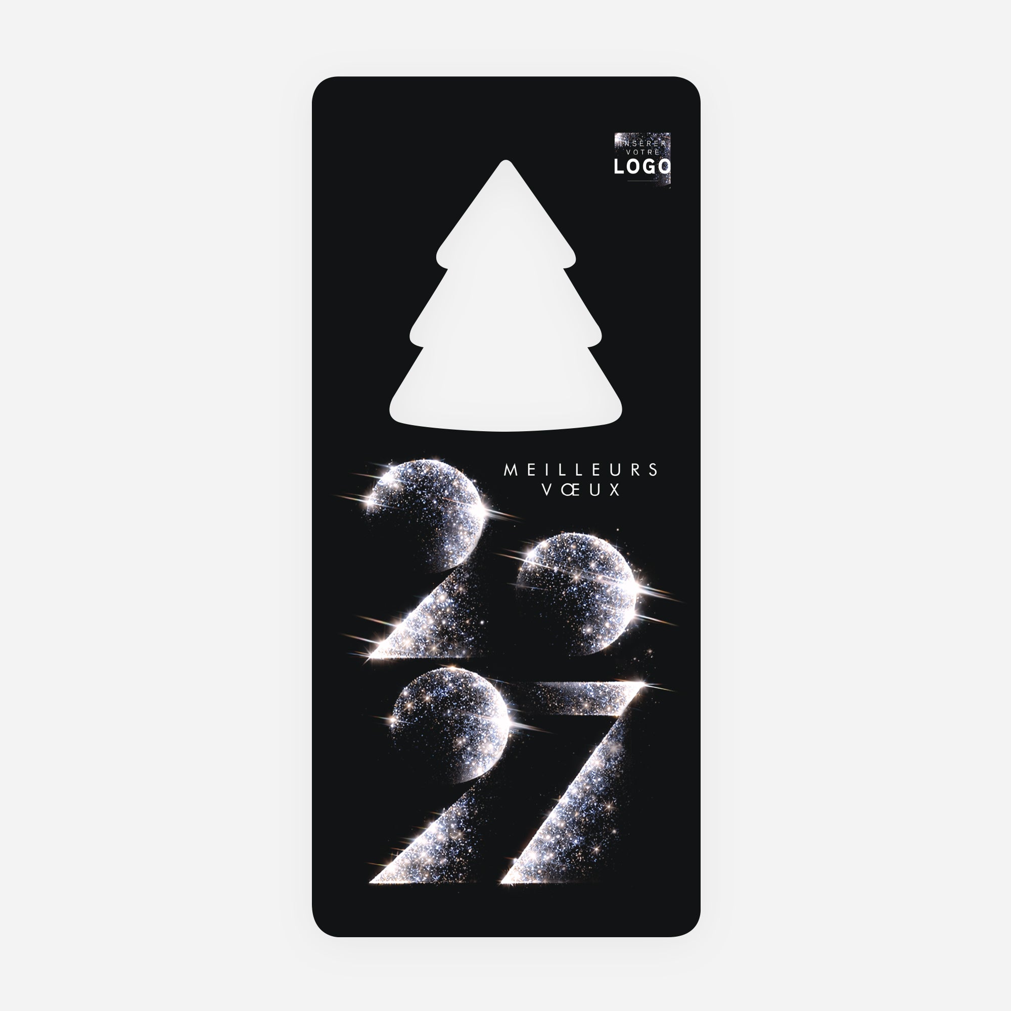 Année scintillante | Vœux professionnels • Carte de voeux • Vertical sapin photo N° 1