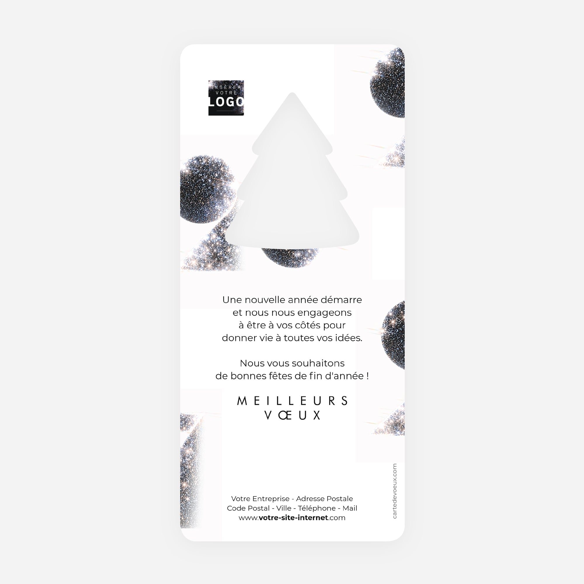Année scintillante | Vœux professionnels • Carte de voeux • Vertical sapin photo N° 2