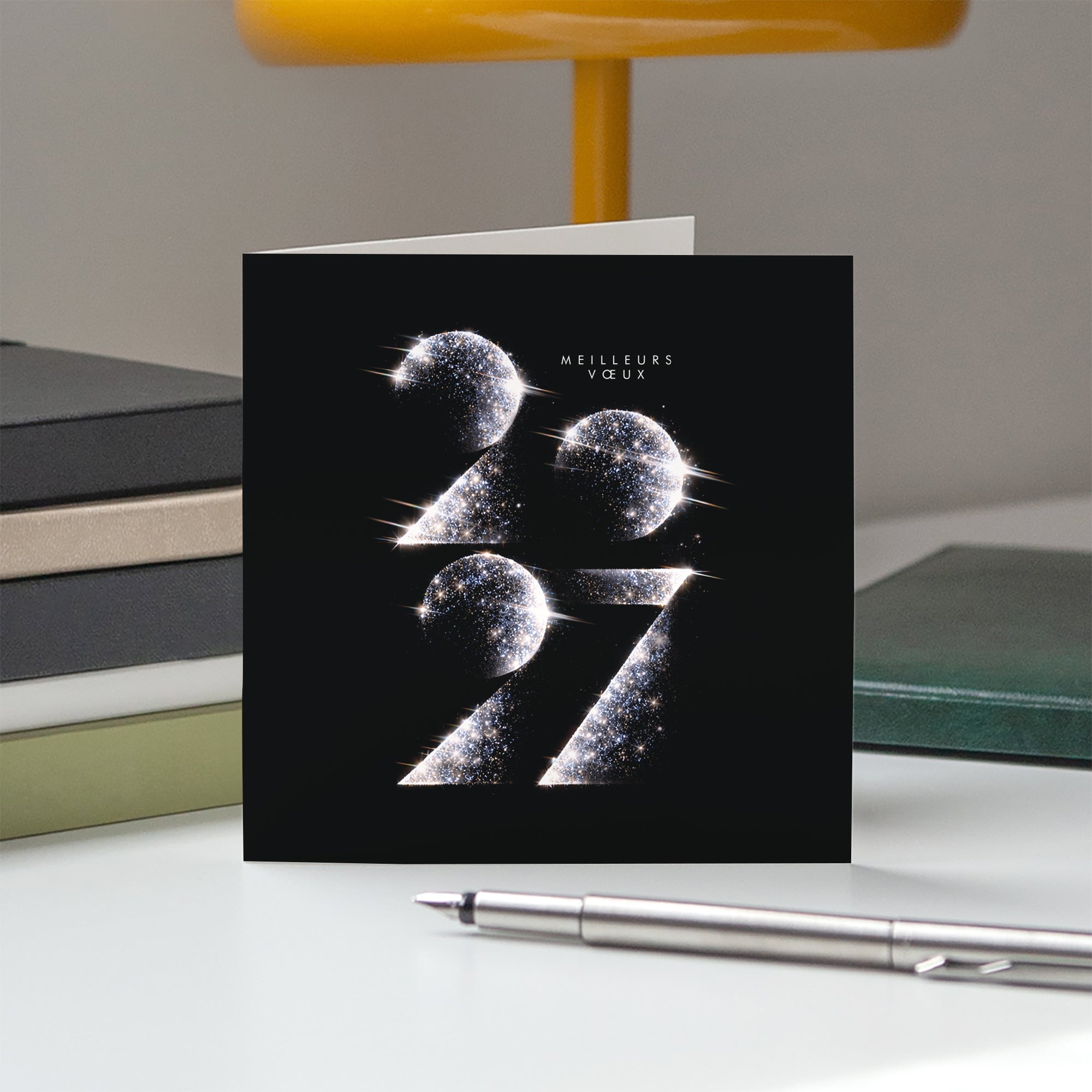 Année scintillante | Vœux professionnels • Carte de voeux • Carré double photo N° 5