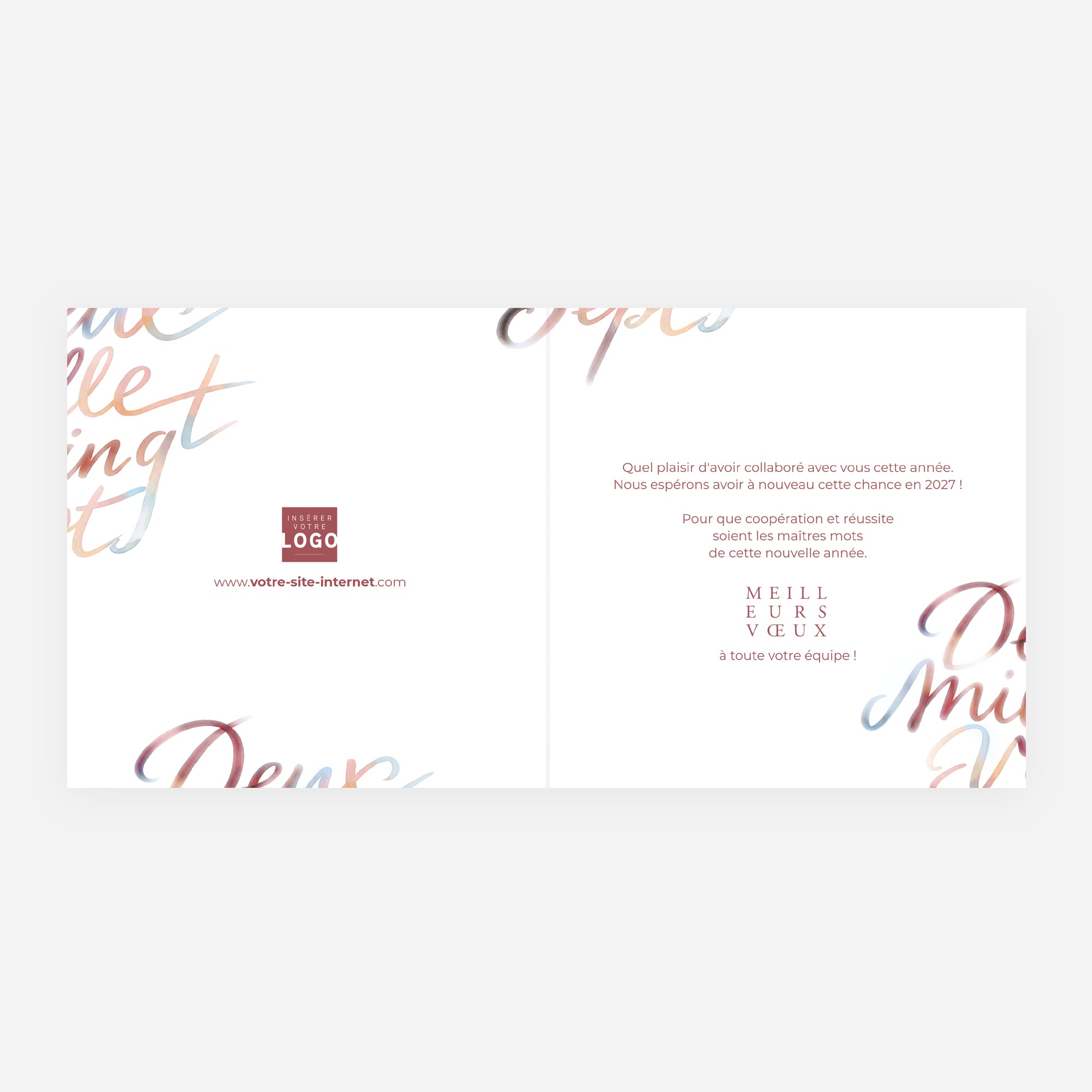 Douces nuances | Vœux professionnels • Carte de voeux • Carré double photo N° 2