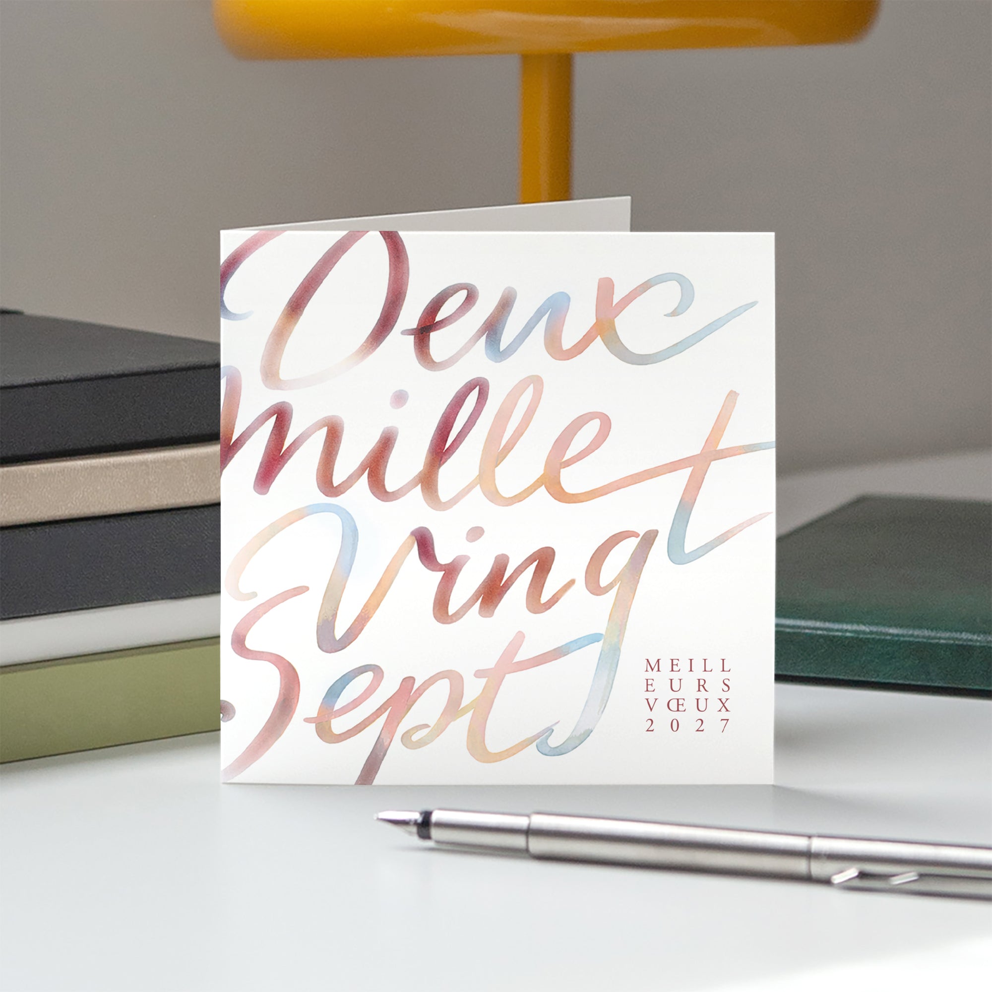 Douces nuances | Vœux professionnels • Carte de voeux • Carré double photo N° 5
