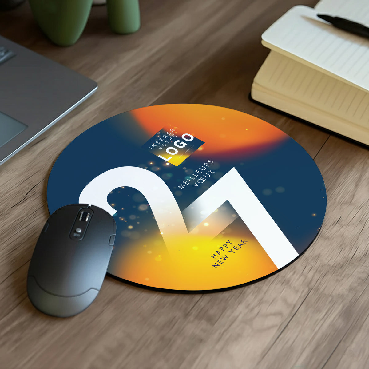Chaleur d’Hiver | Cadeau entreprise • Tapis de souris • Rond photo N° 1
