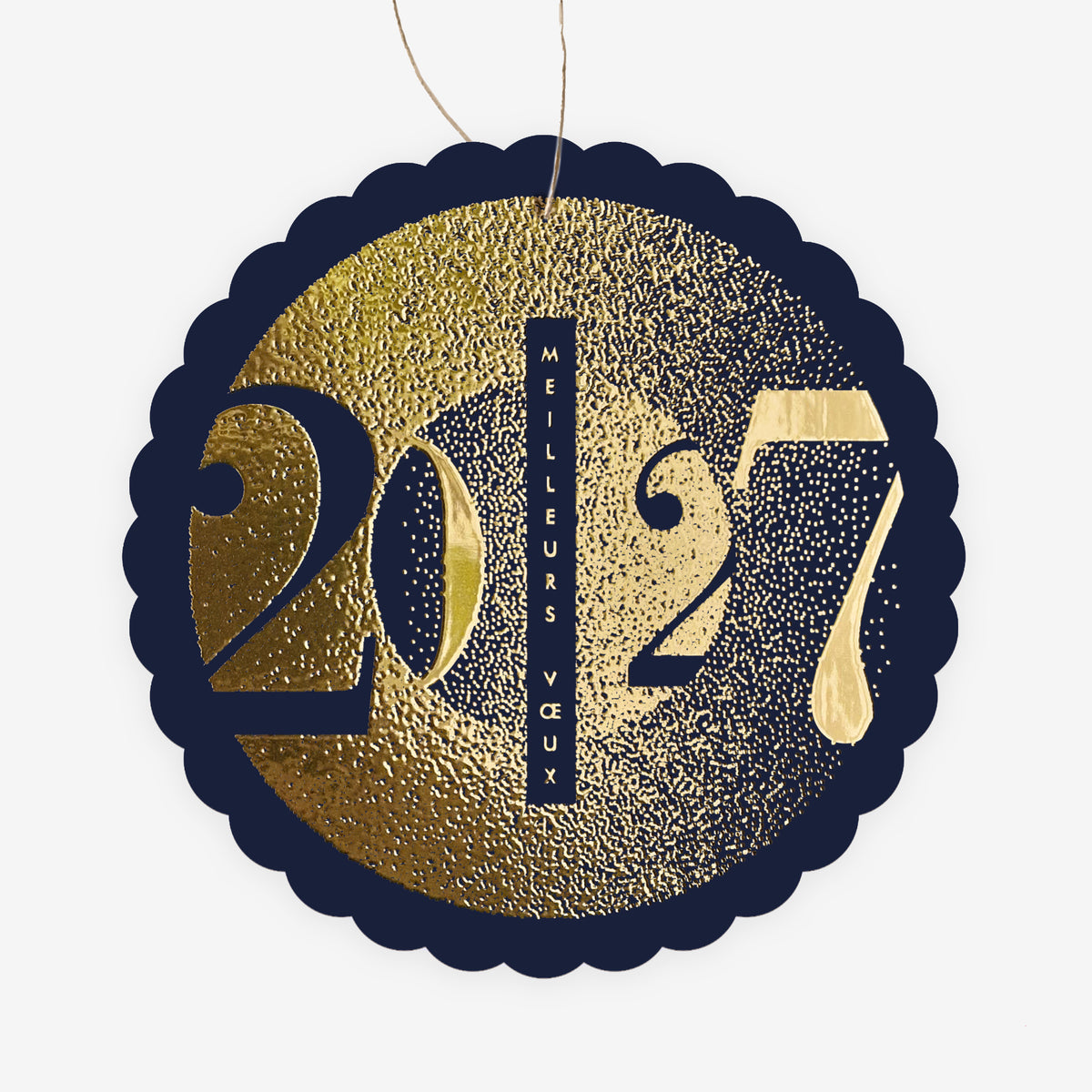 Halo Précieux | Vœux professionnels • Boule de Noël papier • Ronde à accrocher photo N° 1