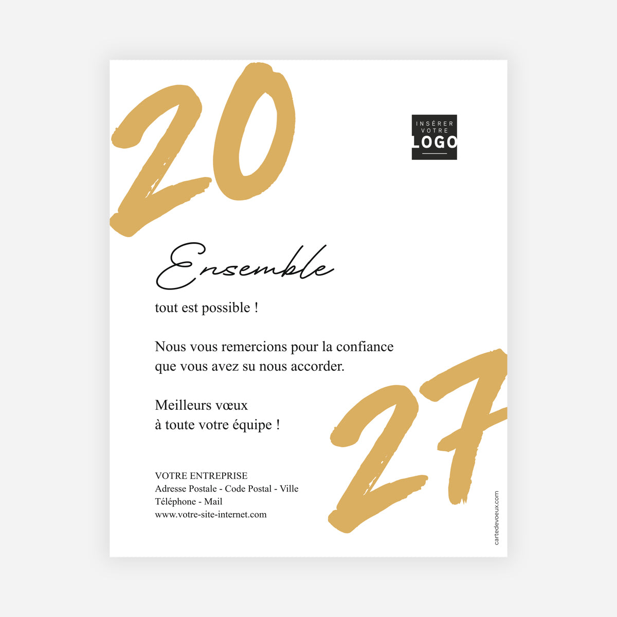 Écriture d’Or | Vœux professionnels • Carte virtuelle • eCard Image photo N° 1