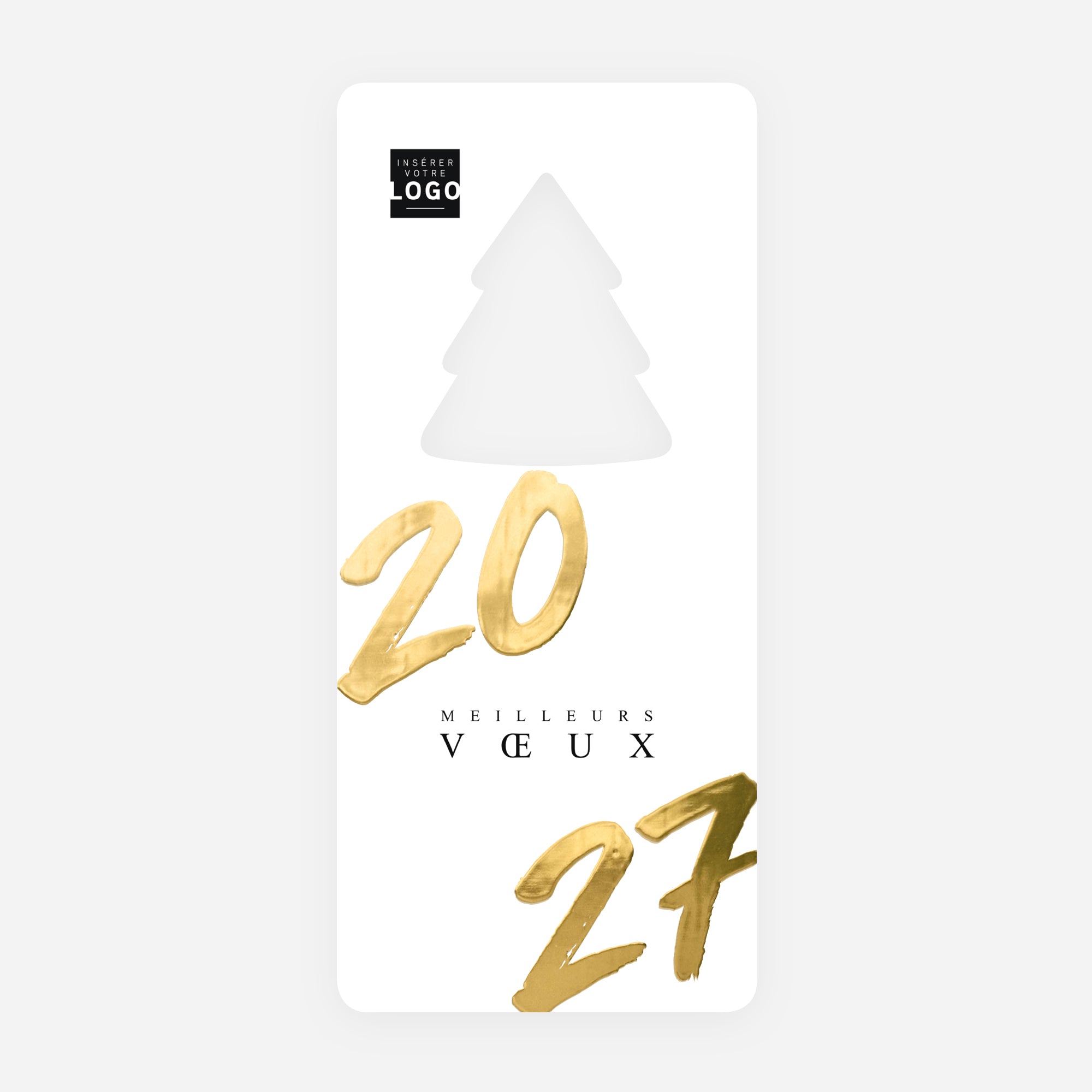 Écriture d’Or | Vœux professionnels • Carte de voeux dorure • Sapin découpé photo N° 1