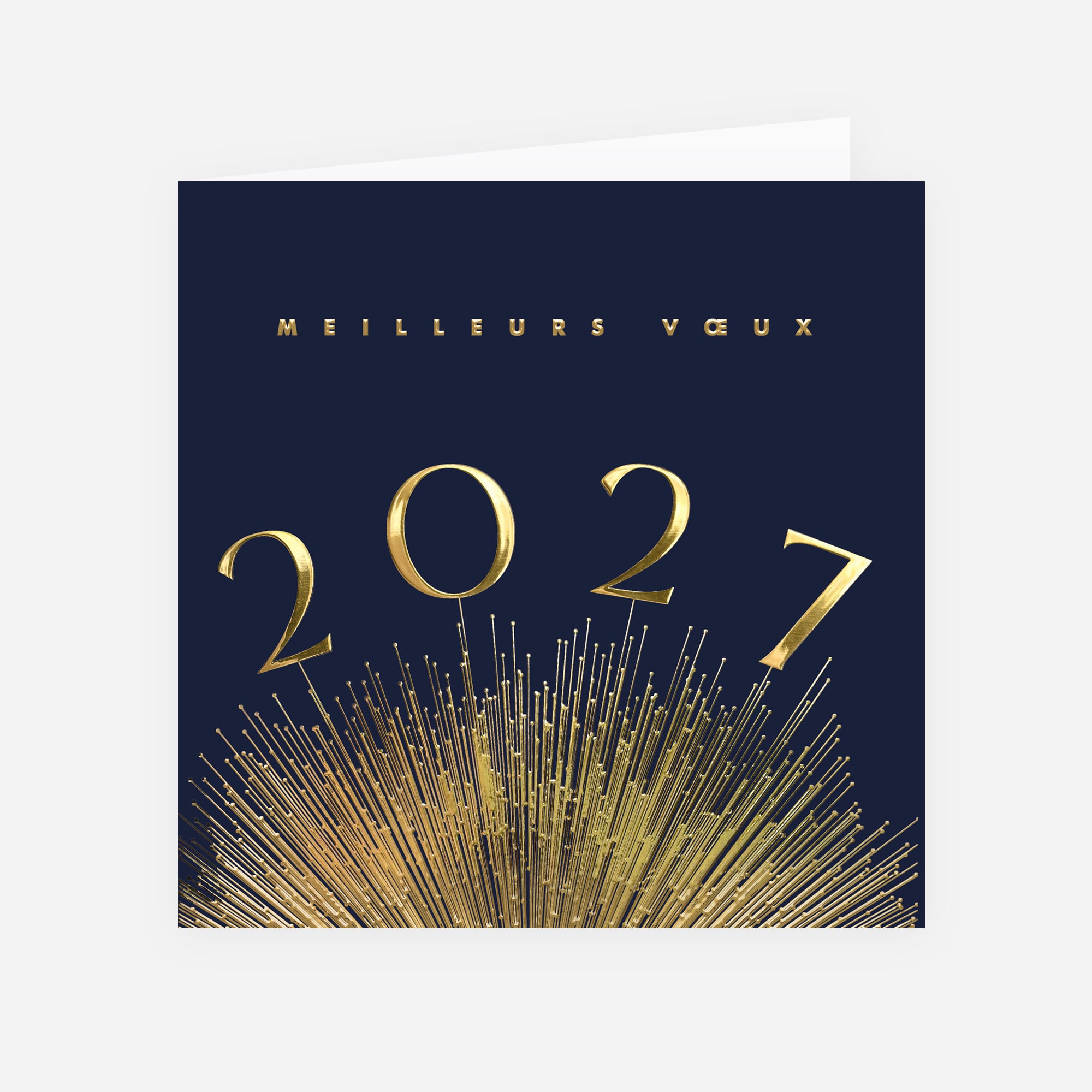 Jaillissement d’Or | Vœux professionnels • Carte de voeux dorure • Carré double photo N° 1