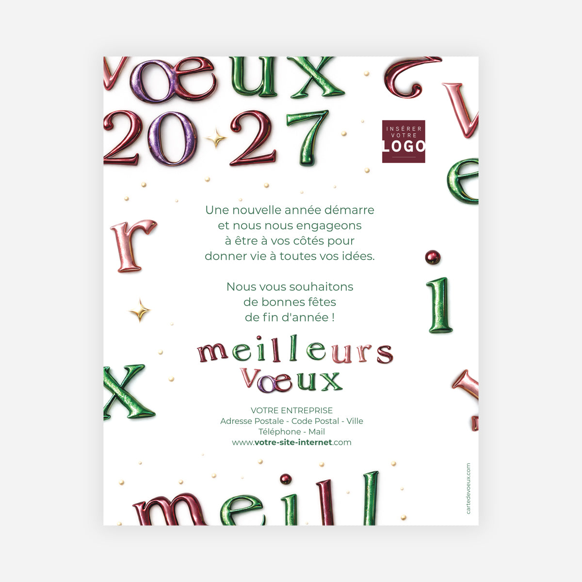 Éclat Typographique | Vœux professionnels • Carte virtuelle • eCard Image photo N° 1
