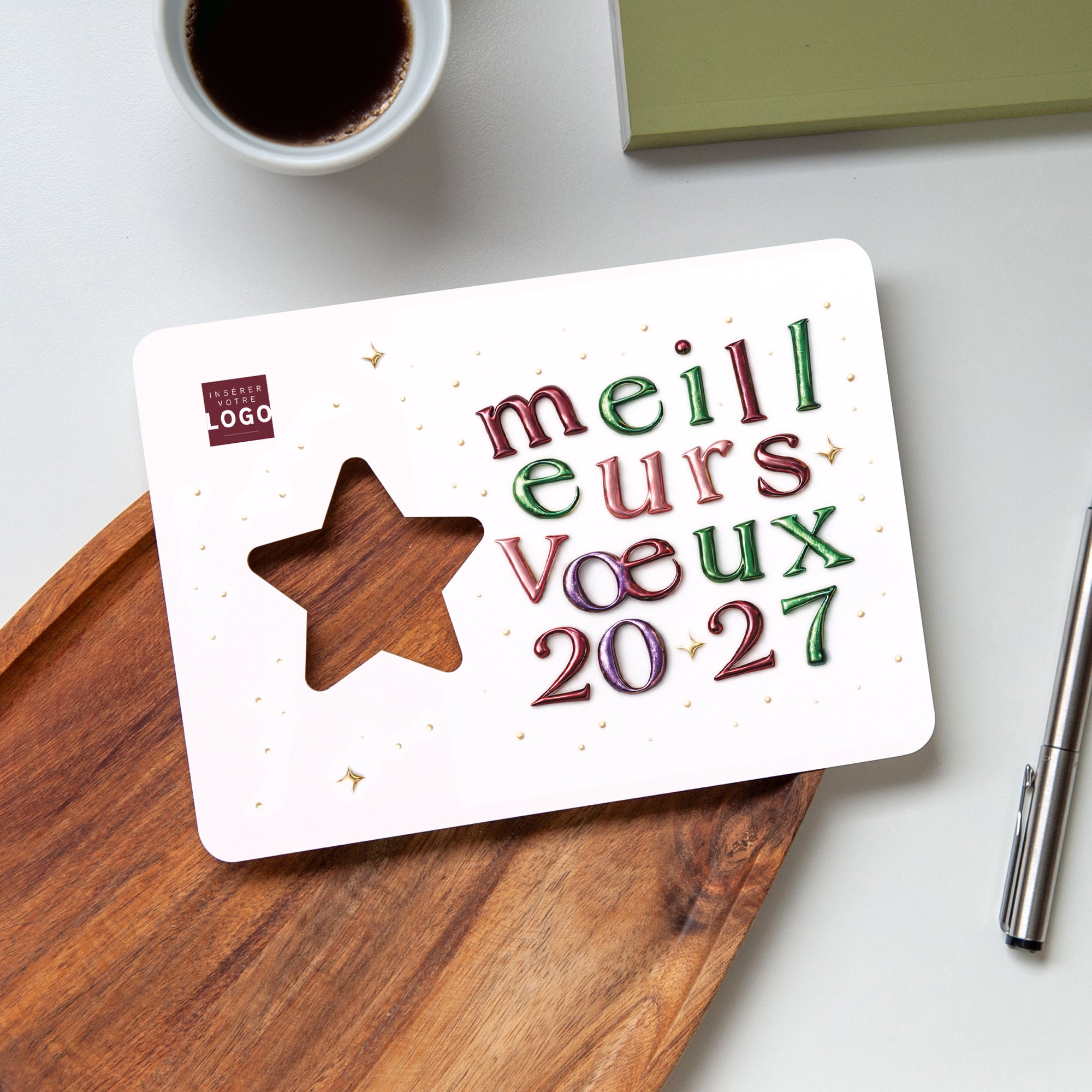 Éclat Typographique | Vœux professionnels • Carte de voeux • Horizontal étoile photo N° 4