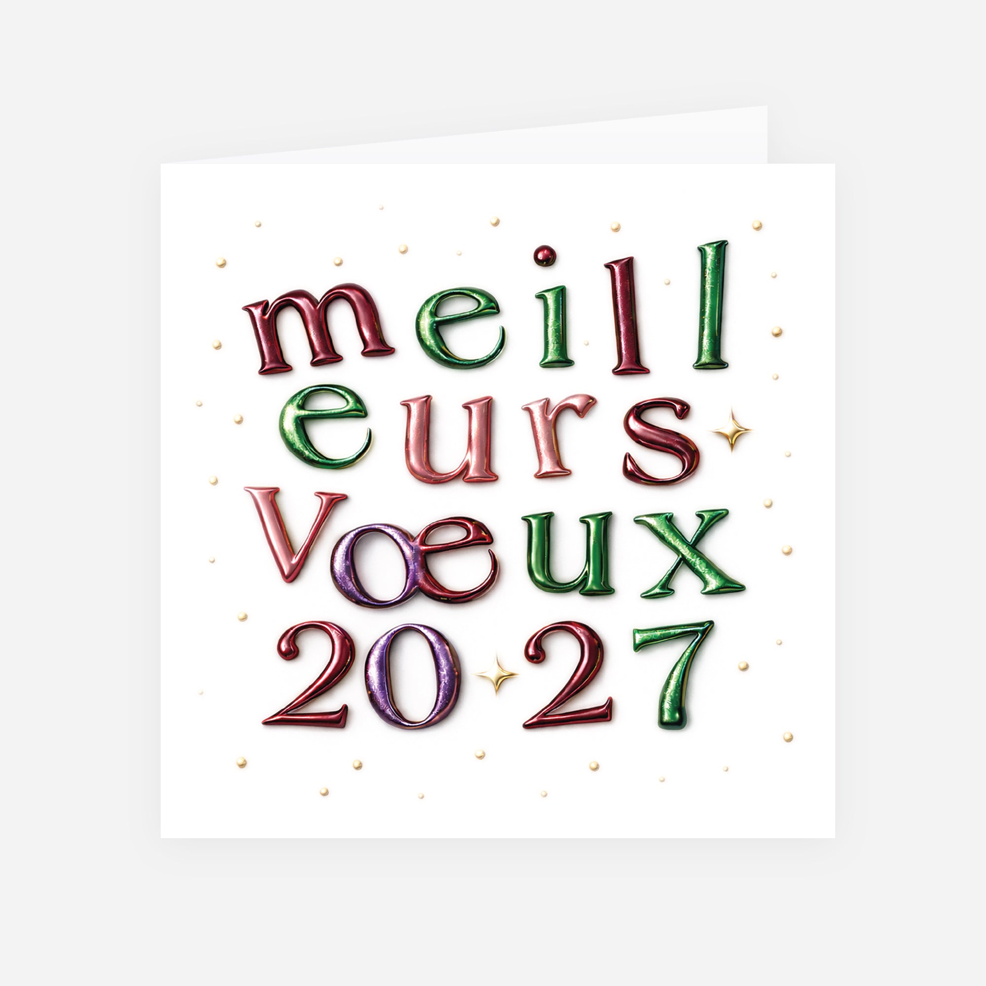Éclat Typographique | Vœux professionnels • Carte de voeux • Carré double photo N° 1