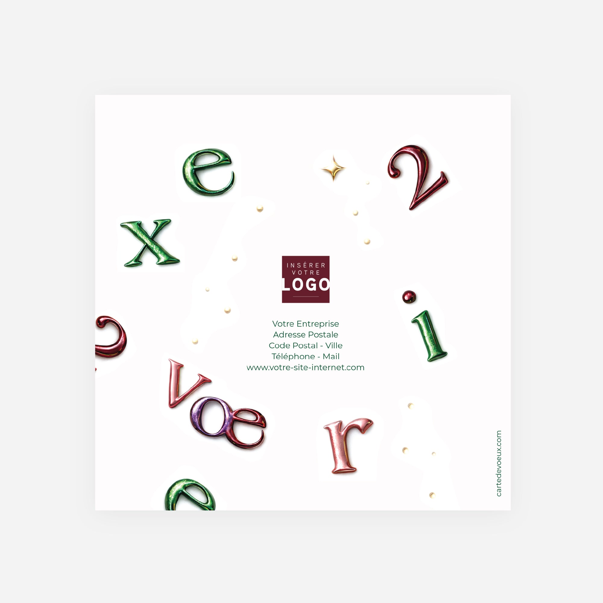 Éclat Typographique | Vœux professionnels • Carte de voeux • Carré double photo N° 3