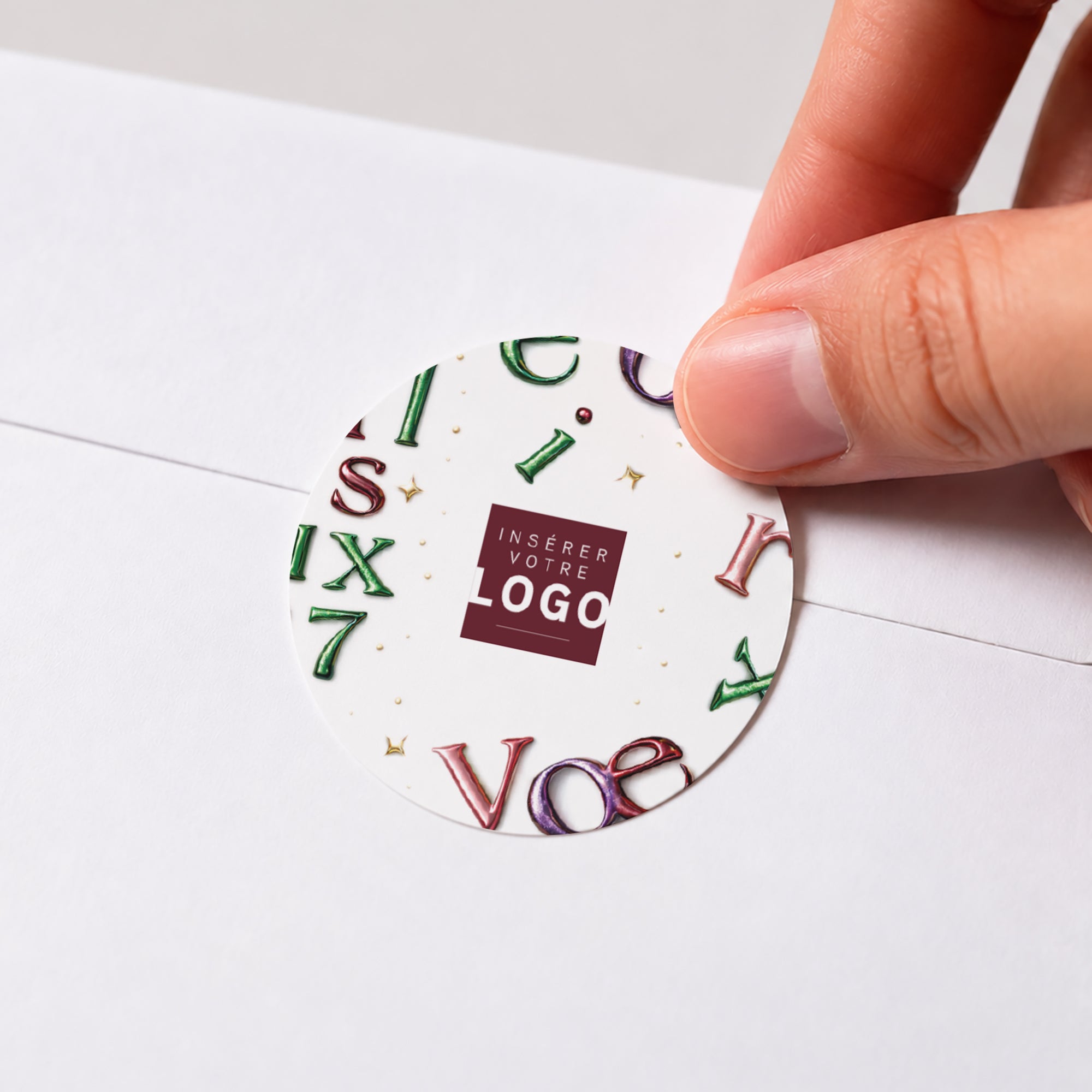 Éclat Typographique | Vœux professionnels • Sticker • Rond photo N° 1