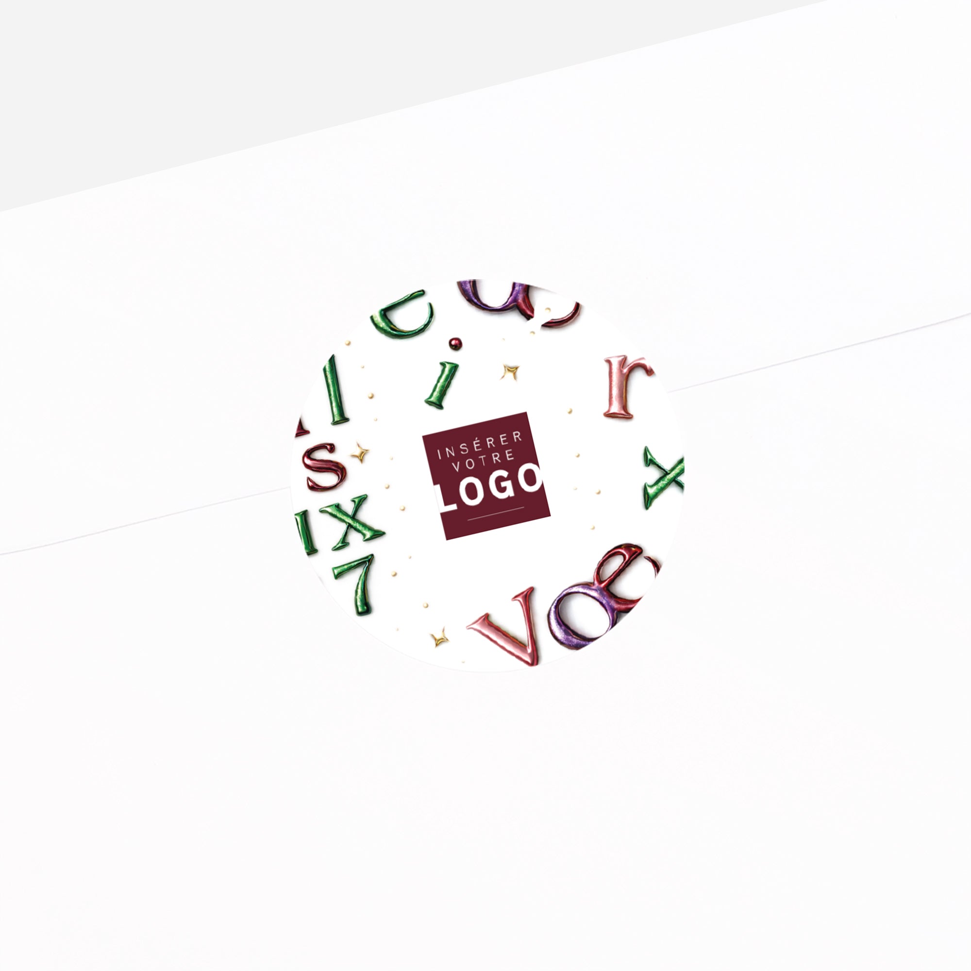 Éclat Typographique | Vœux professionnels • Sticker • Rond photo N° 2