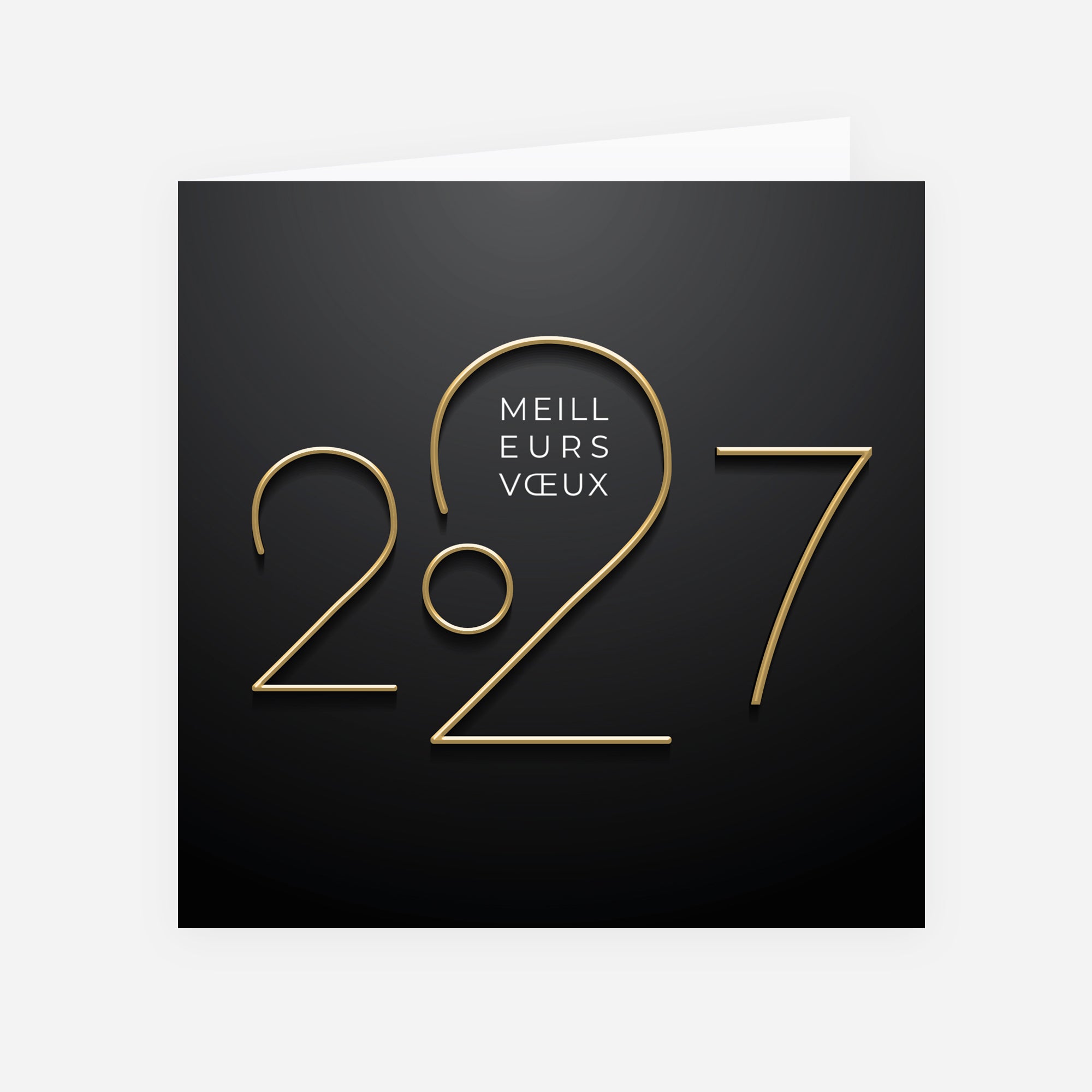 Design Précieux | Vœux professionnels • Carte de voeux dorure • Carré double photo N° 1