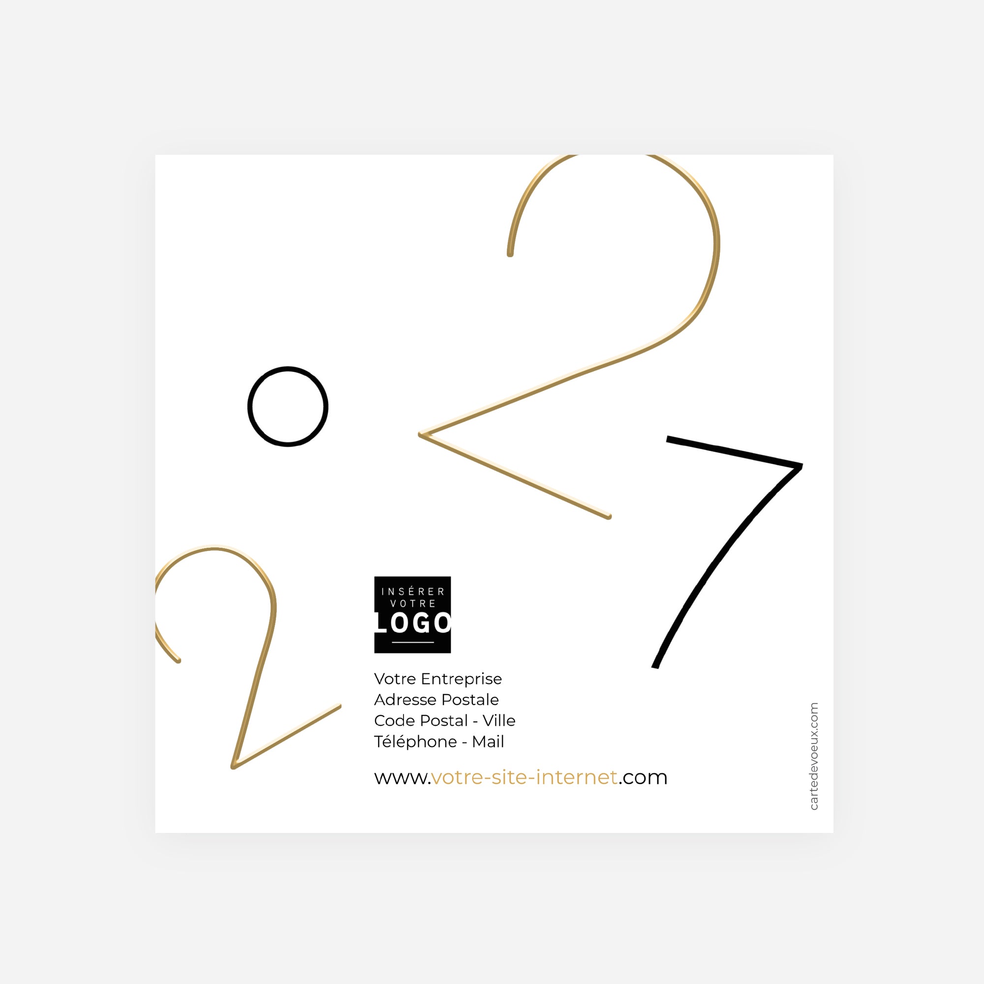 Design Précieux | Vœux professionnels • Carte de voeux dorure • Carré double photo N° 3