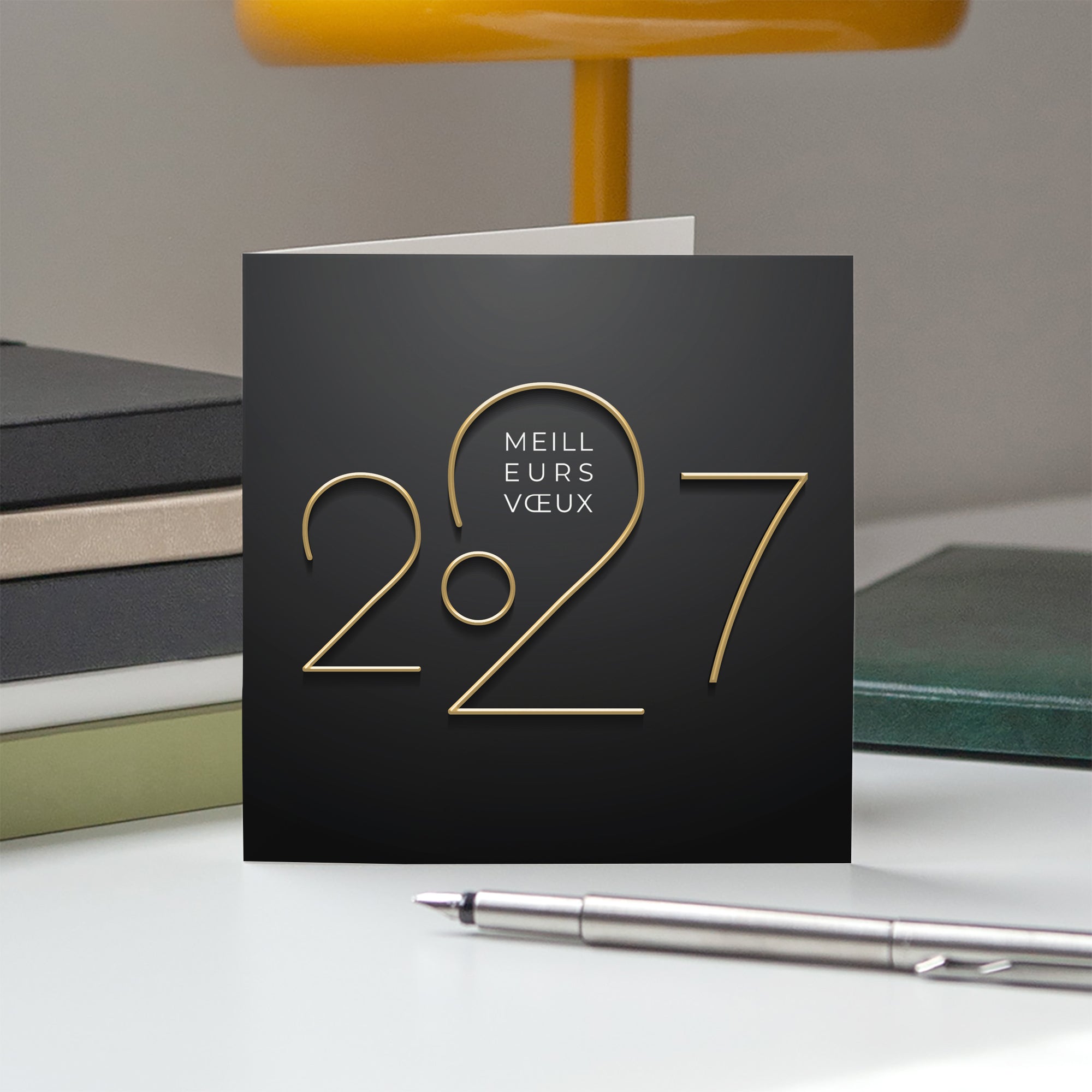 Design Précieux | Vœux professionnels • Carte de voeux dorure • Carré double photo N° 5