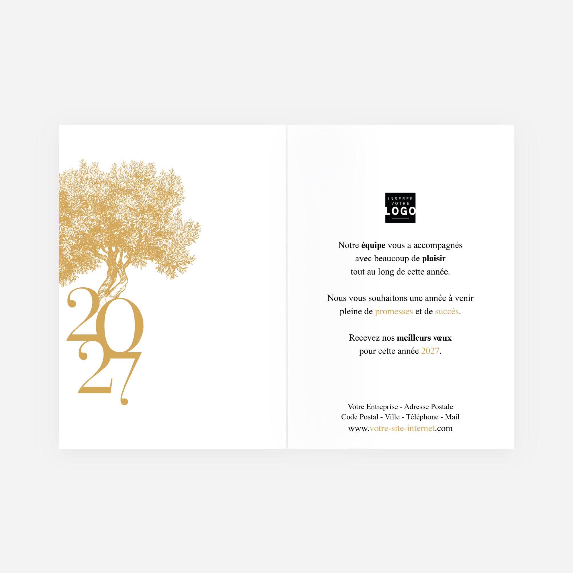 Arbre Précieux | Vœux professionnels • Carte de voeux • Double volet portrait photo N° 2