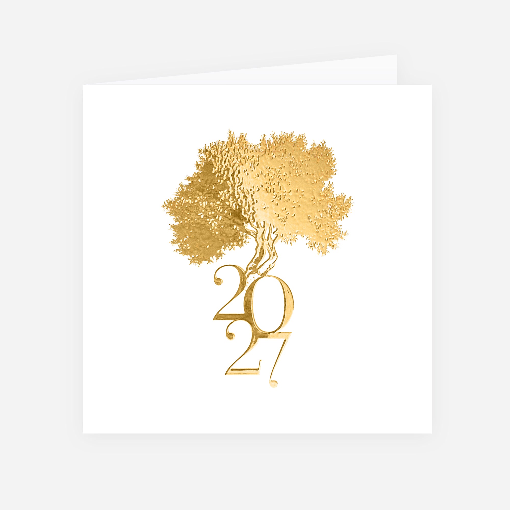 Arbre Précieux | Vœux professionnels • Carte de voeux dorure • Carré double photo N° 1