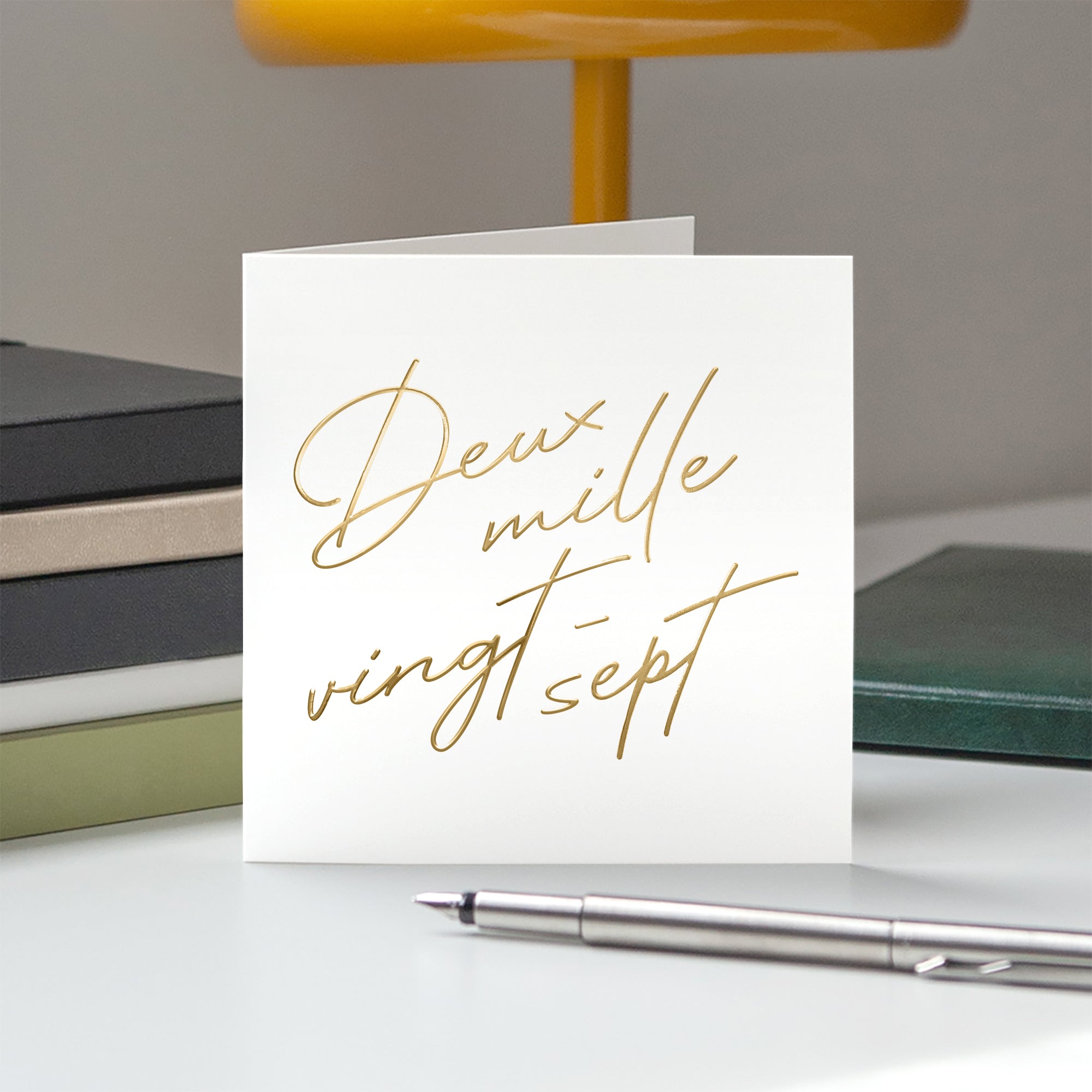 Écriture Précieuse | Vœux professionnels • Carte de voeux dorure • Carrée pliable photo N° 5