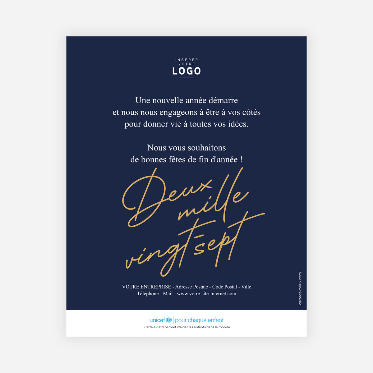 Écriture Précieuse Marine | Vœux professionnels • Carte virtuelle • eCard Image photo N° 1