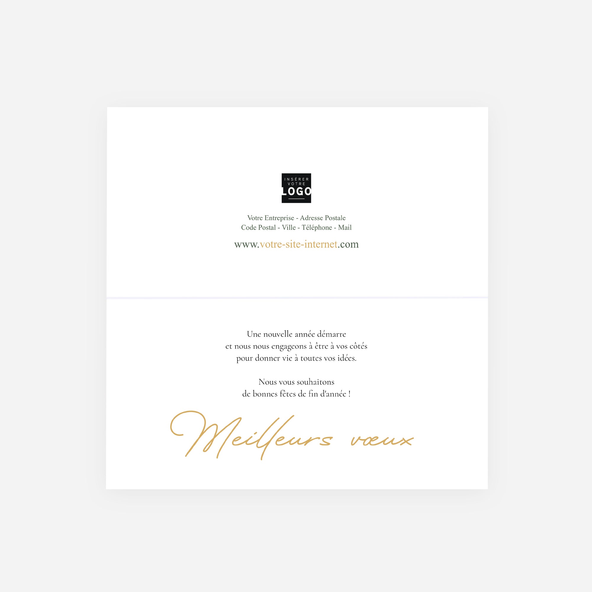 Écriture Précieuse Kraft | Vœux professionnels • Carte de voeux • Panoramique pliable photo N° 2