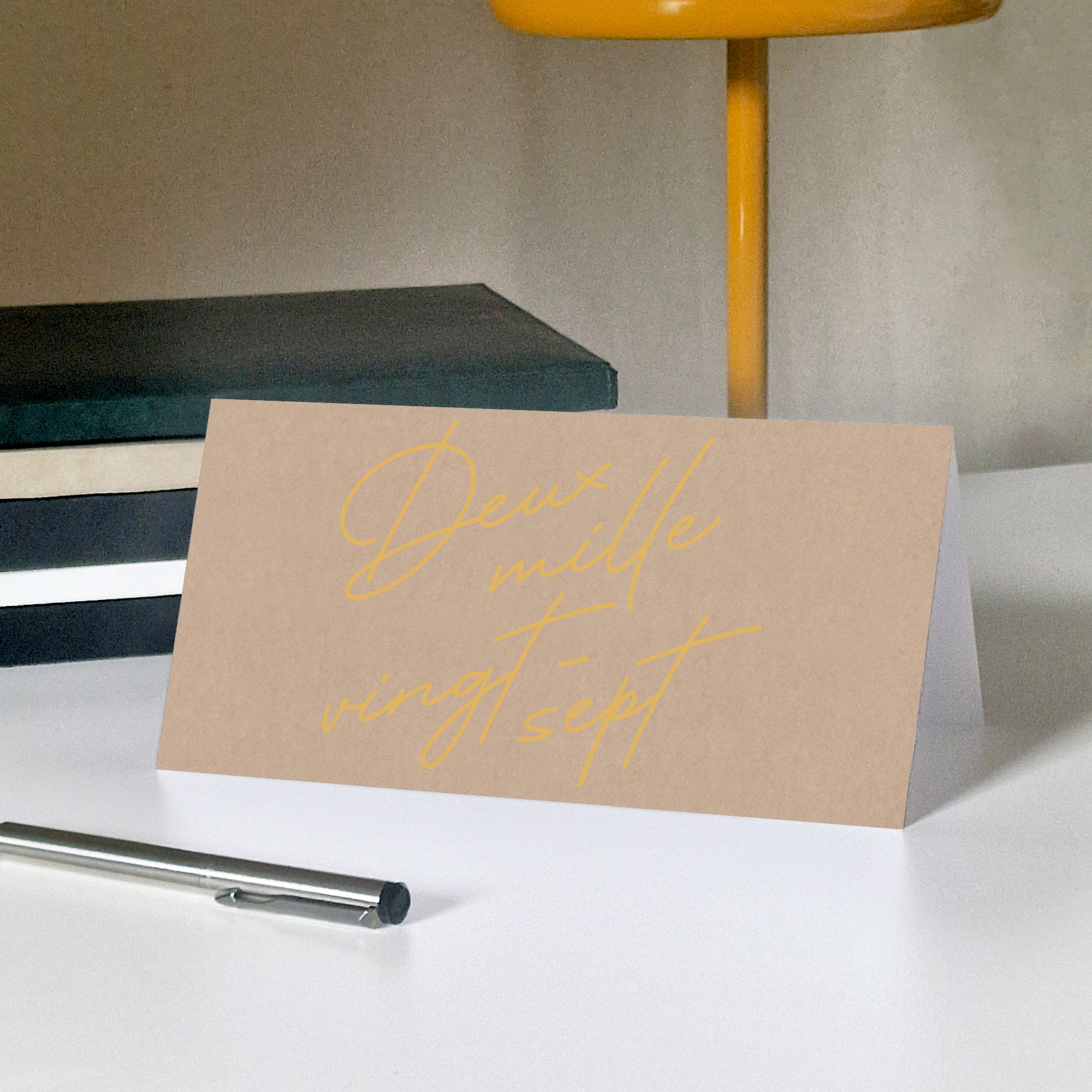 Écriture Précieuse Kraft | Vœux professionnels • Carte de voeux • Panoramique pliable photo N° 5