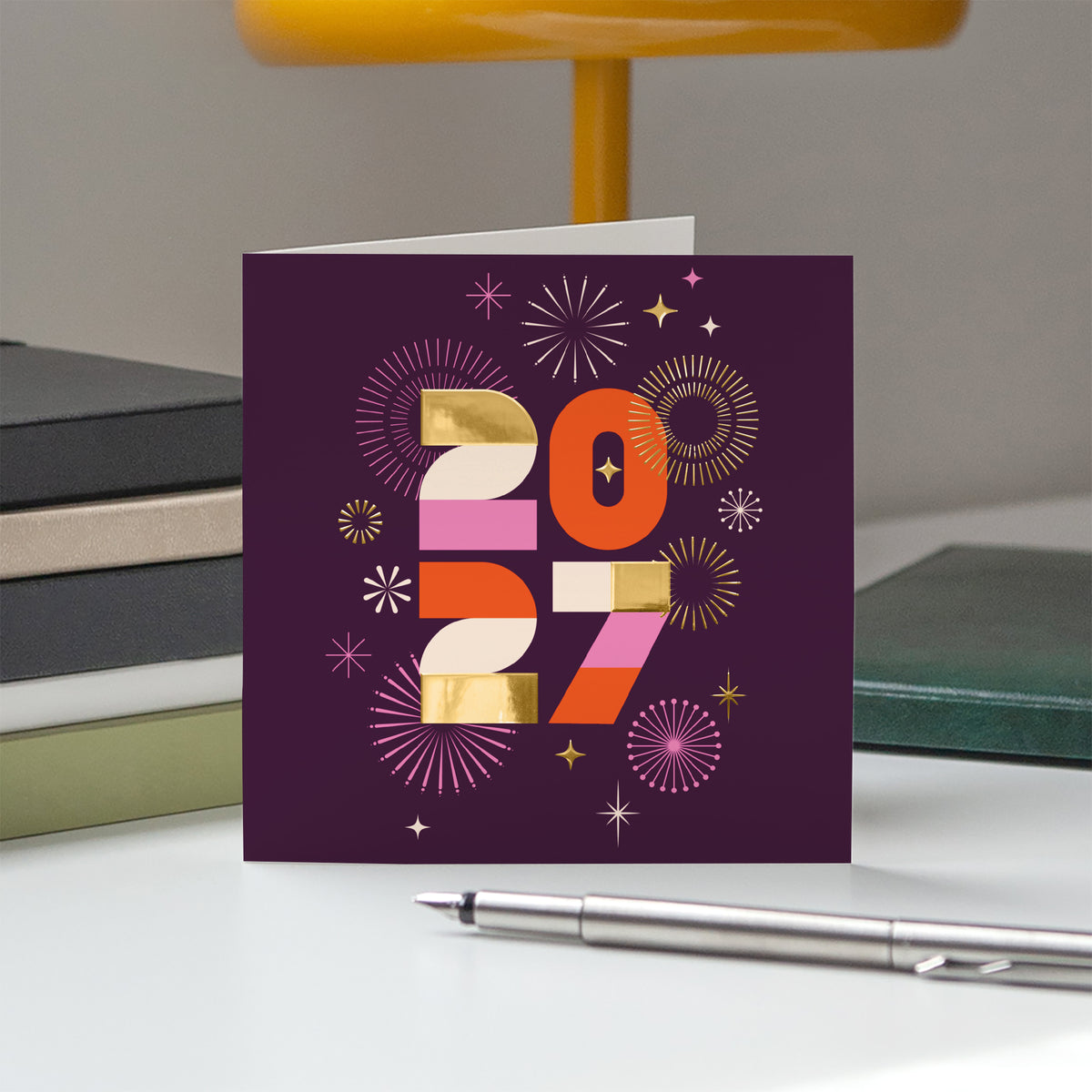 Éclat Pop | Vœux professionnels • Carte de voeux dorure • Carrée pliable photo N° 5