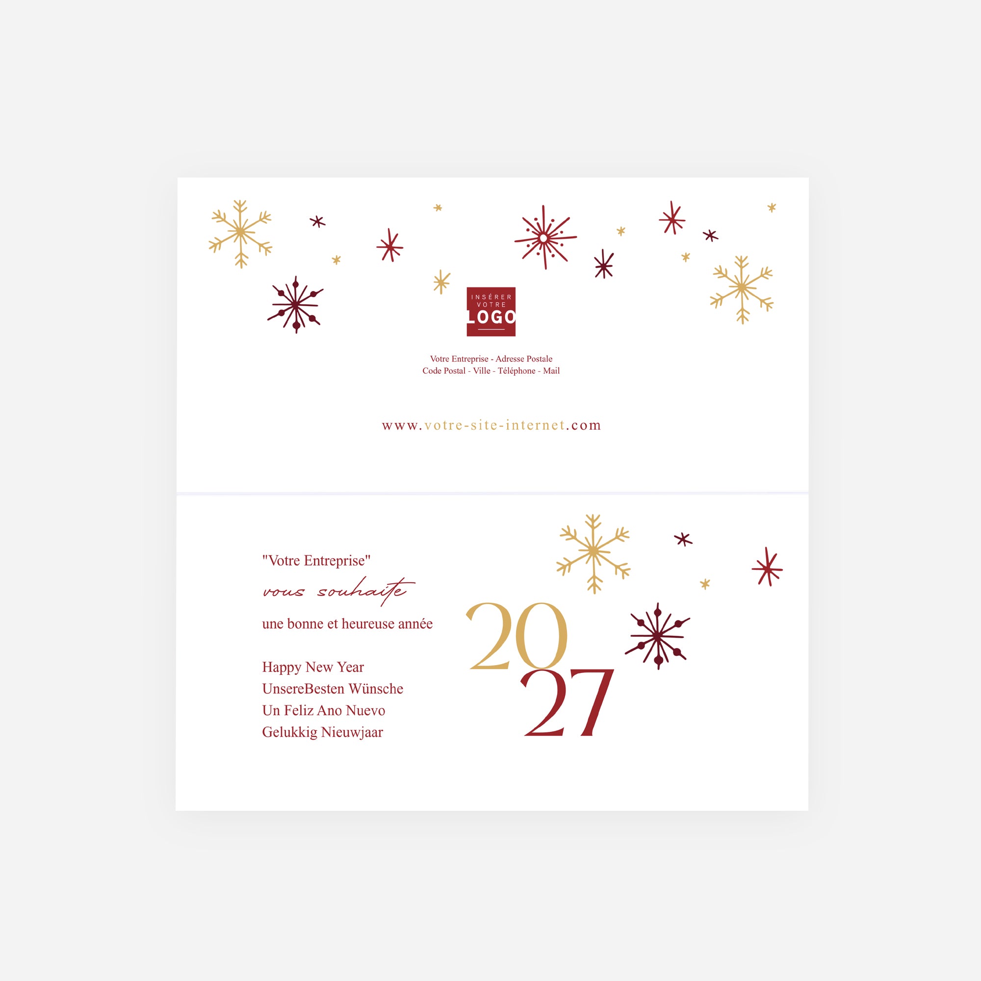 Ronde de Flocons | Vœux professionnels • Carte de voeux • Panoramique pliable photo N° 2