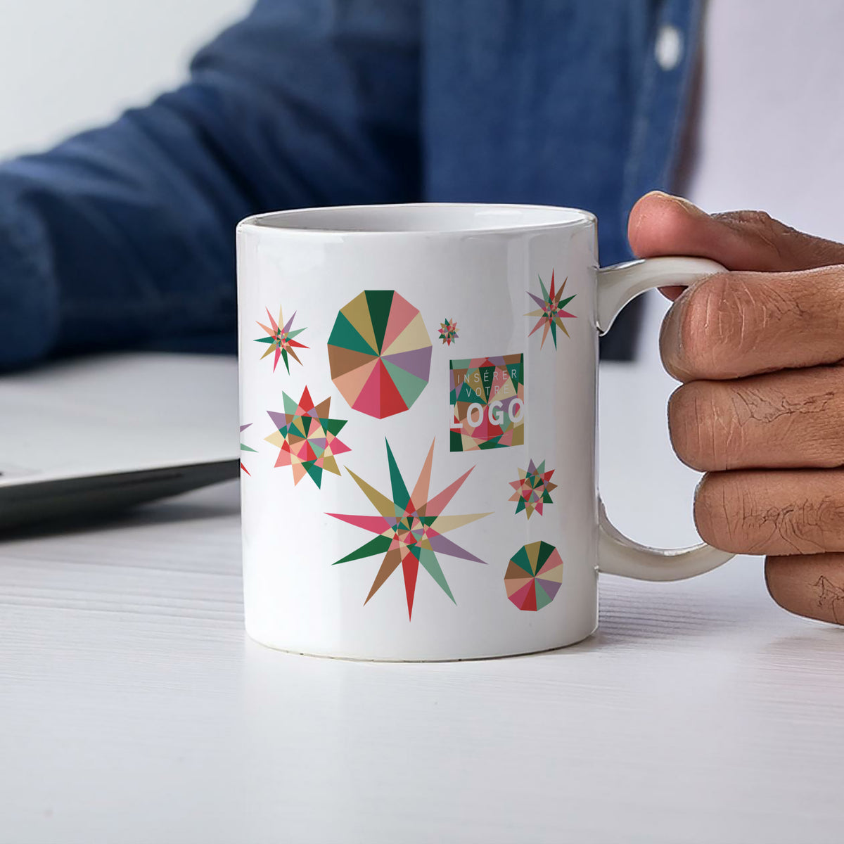 Étoile lumineuse | Cadeau entreprise • Mug • Blanc photo N° 2