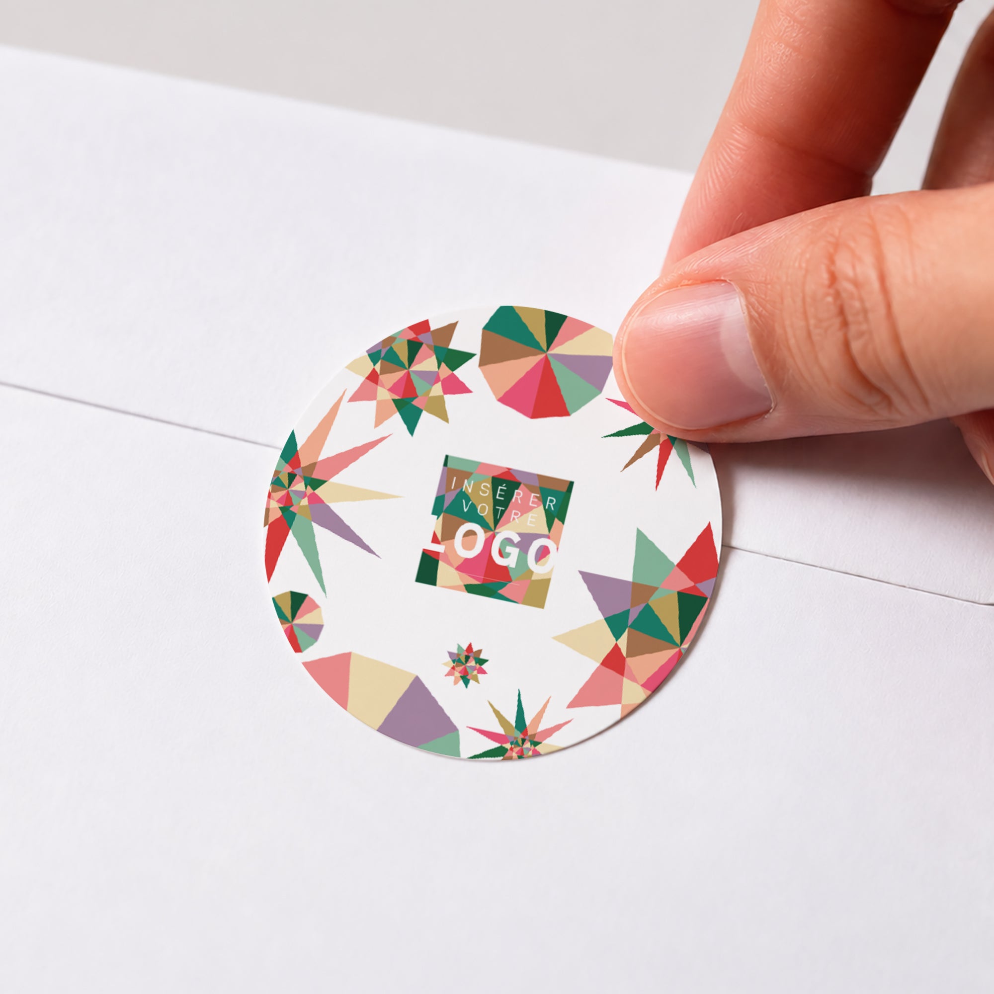 Étoile lumineuse | Vœux professionnels • Sticker • Rond photo N° 1