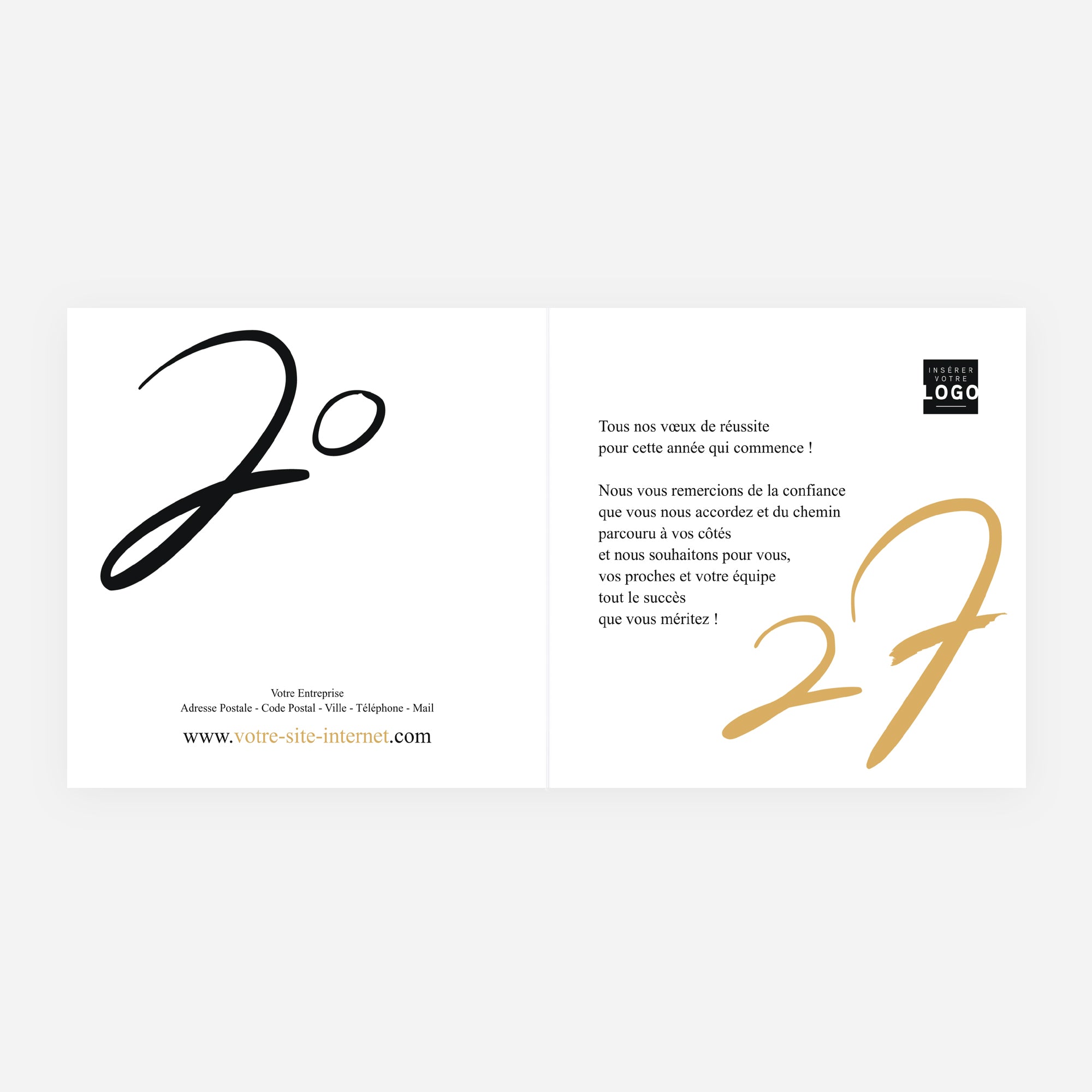 Alliance Graphique | Vœux professionnels • Carte de voeux dorure • Carré double photo N° 2