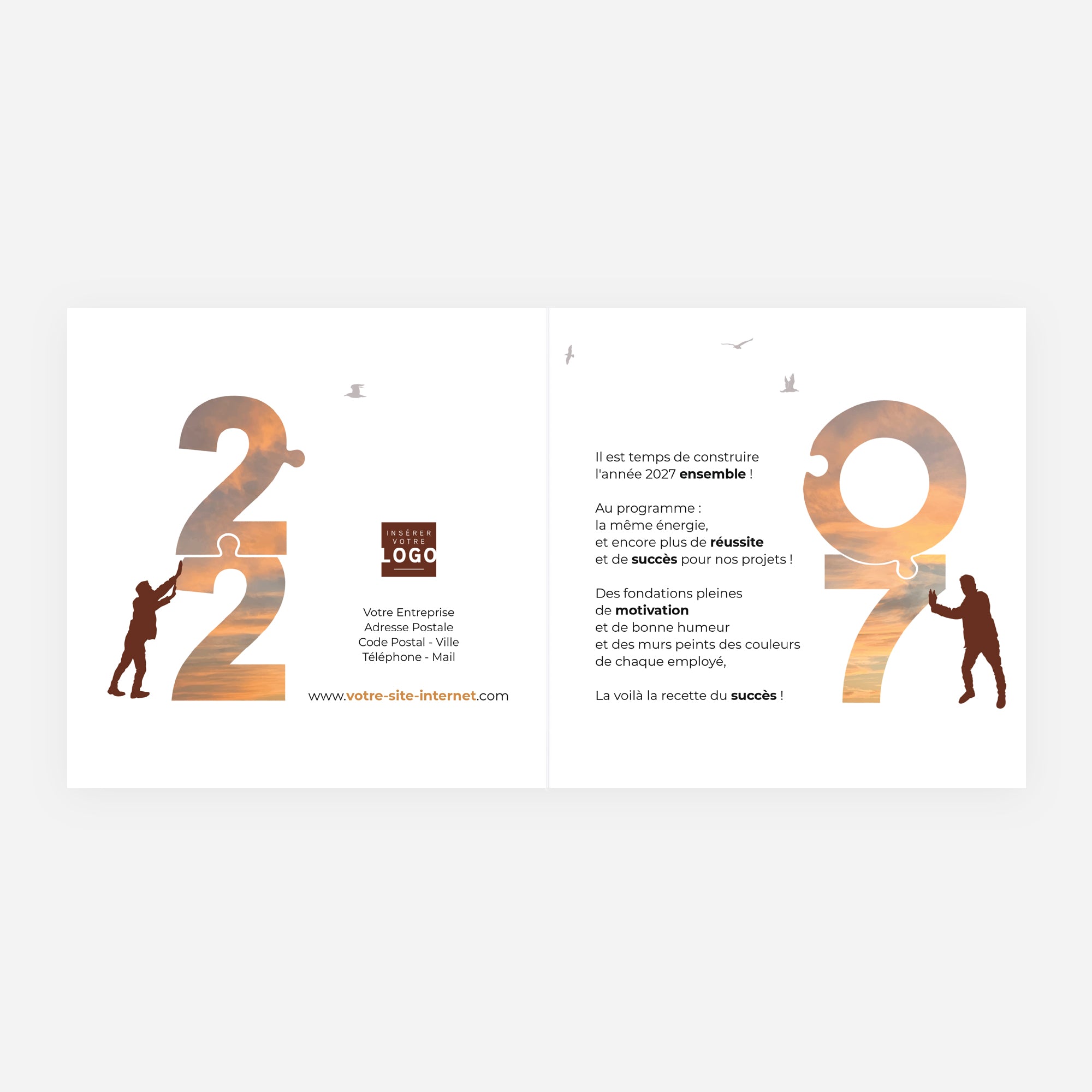 Avenir Partagé | Vœux professionnels • Carte de voeux • Carré double photo N° 2