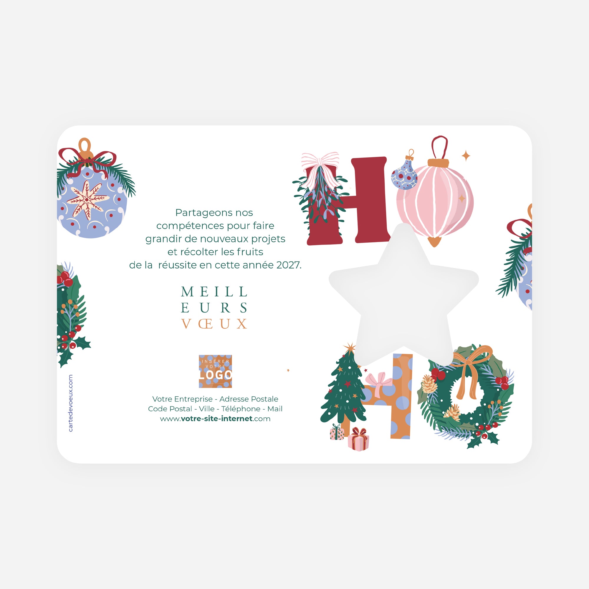 Ho ho déco | Vœux professionnels • Carte de voeux • Horizontal étoile photo N° 2
