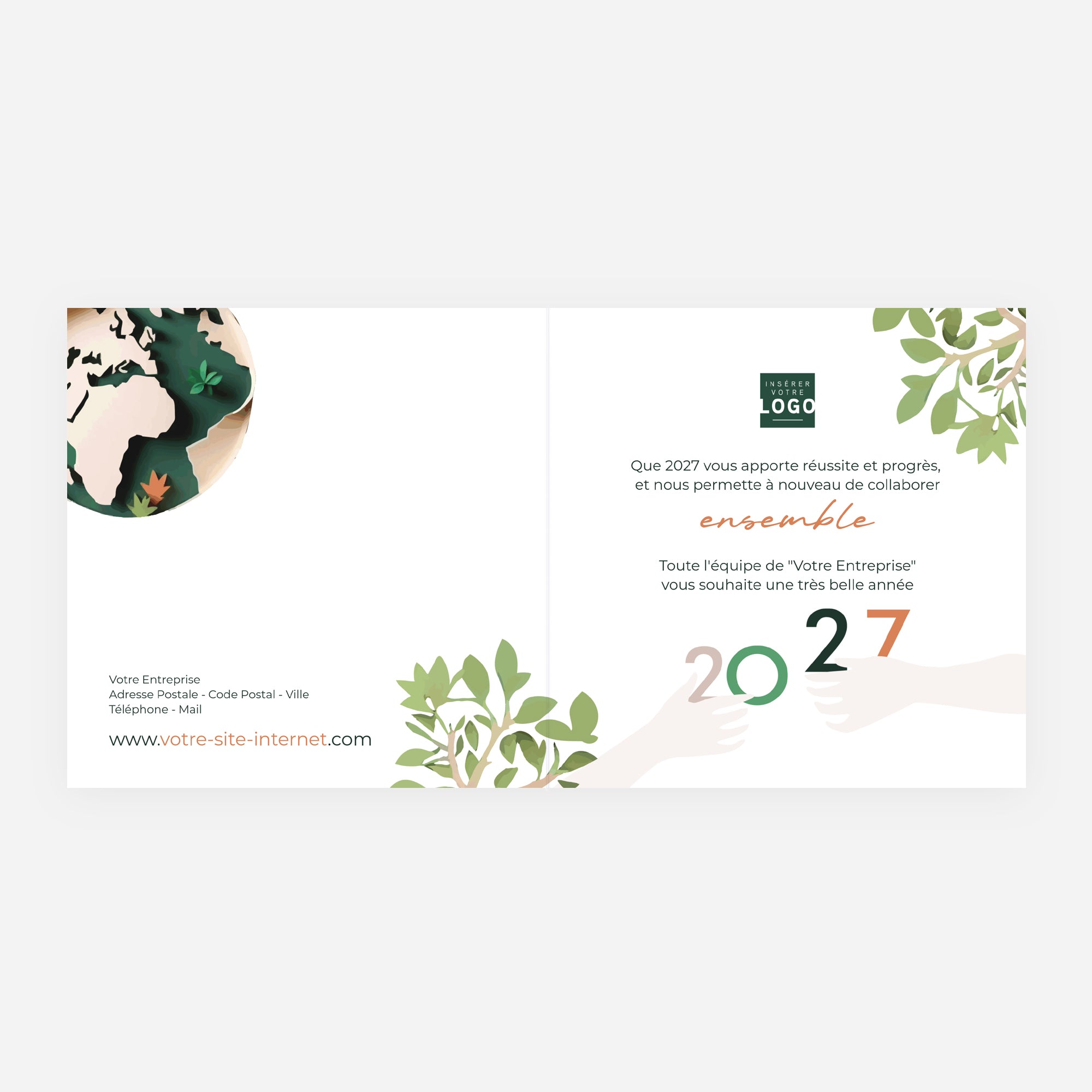 Terre de Liens | Vœux professionnels • Carte de voeux • Carré double photo N° 2