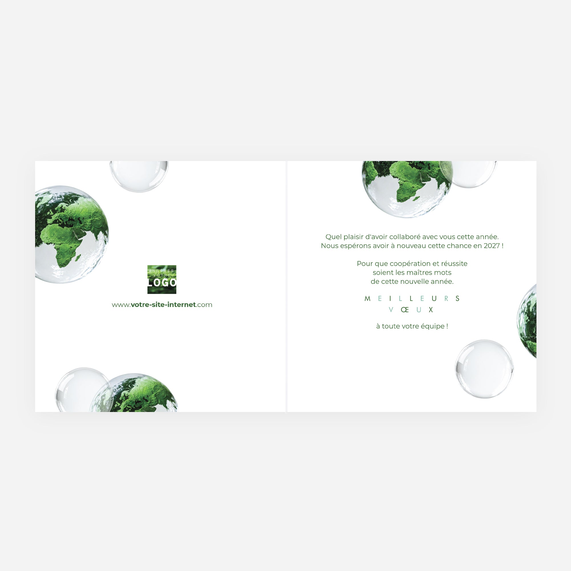 Demain en Vert | Vœux professionnels • Carte de voeux • Carré double photo N° 2