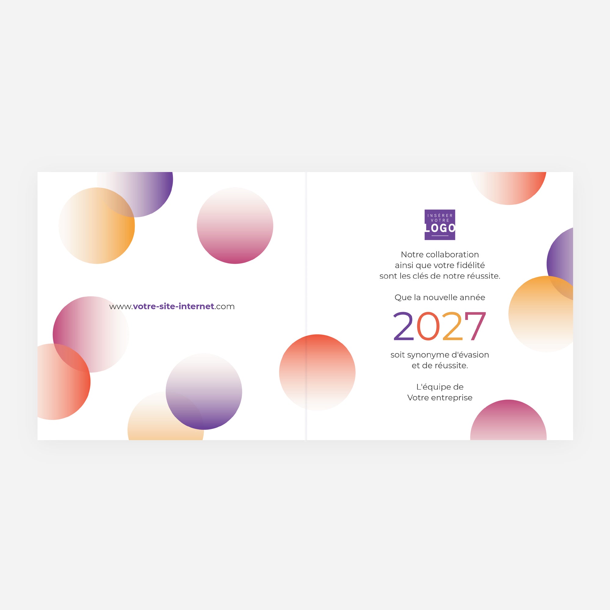 Fusion Chromatique | Vœux professionnels • Carte de voeux • Carré double photo N° 2