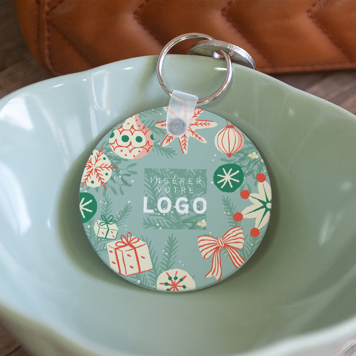 Noël Enchanté | Cadeau entreprise • Porte-clés • Rond photo N° 1