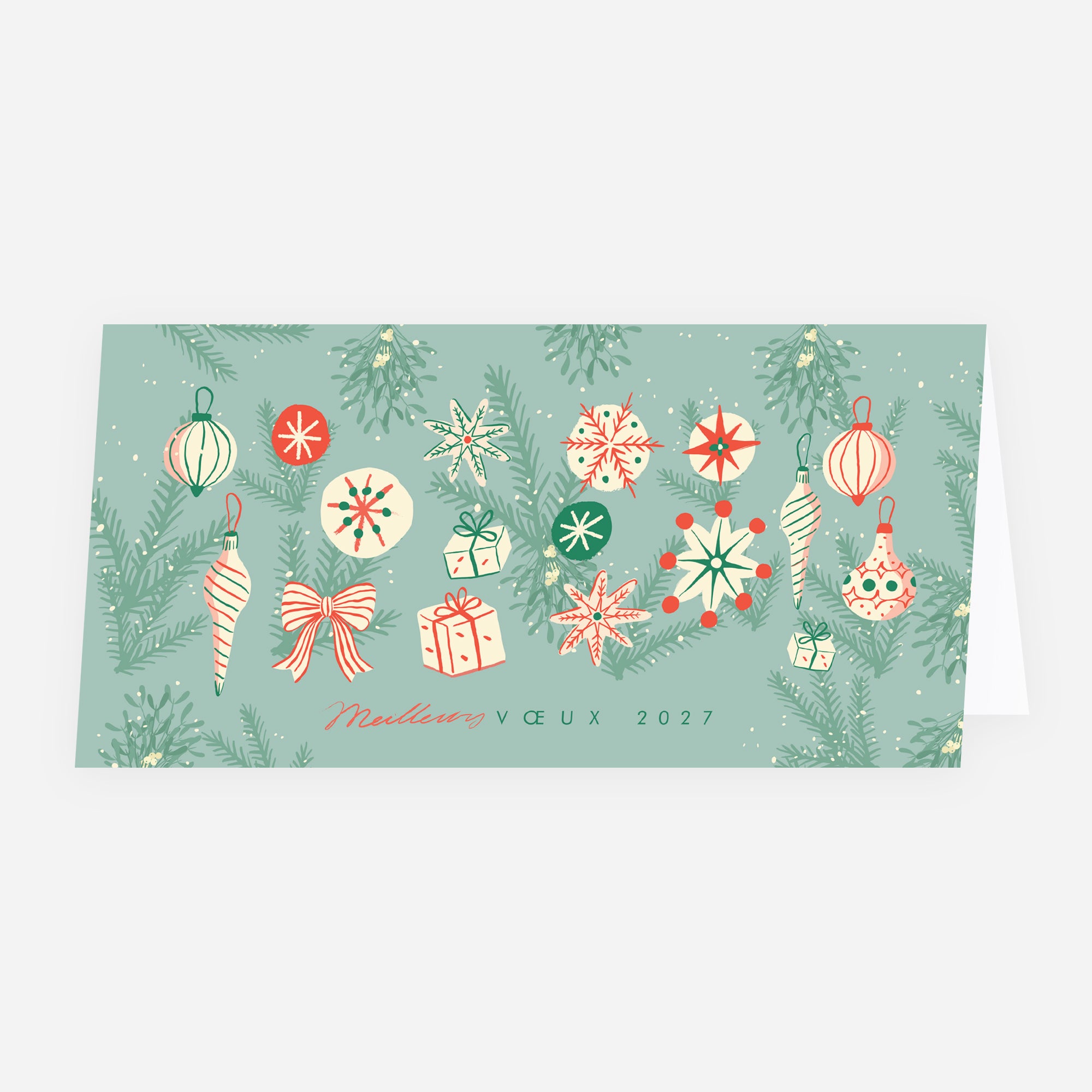 Noël Enchanté | Vœux professionnels • Carte de voeux • Rectangle double photo N° 1
