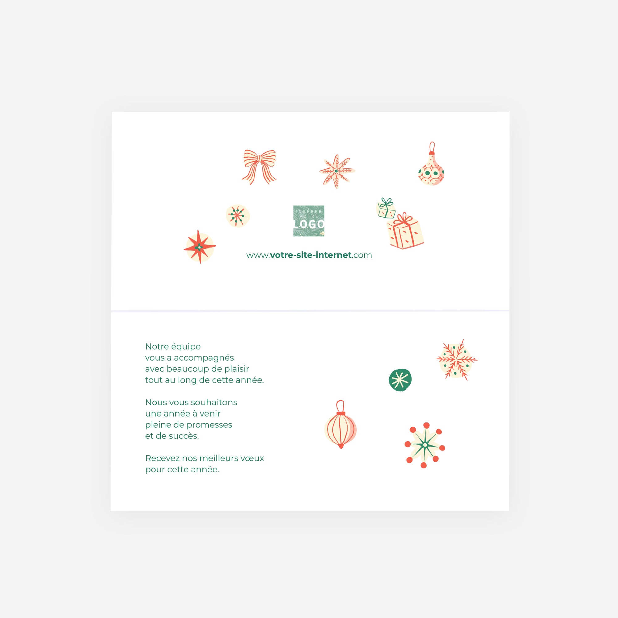 Noël Enchanté | Vœux professionnels • Carte de voeux • Rectangle double photo N° 2