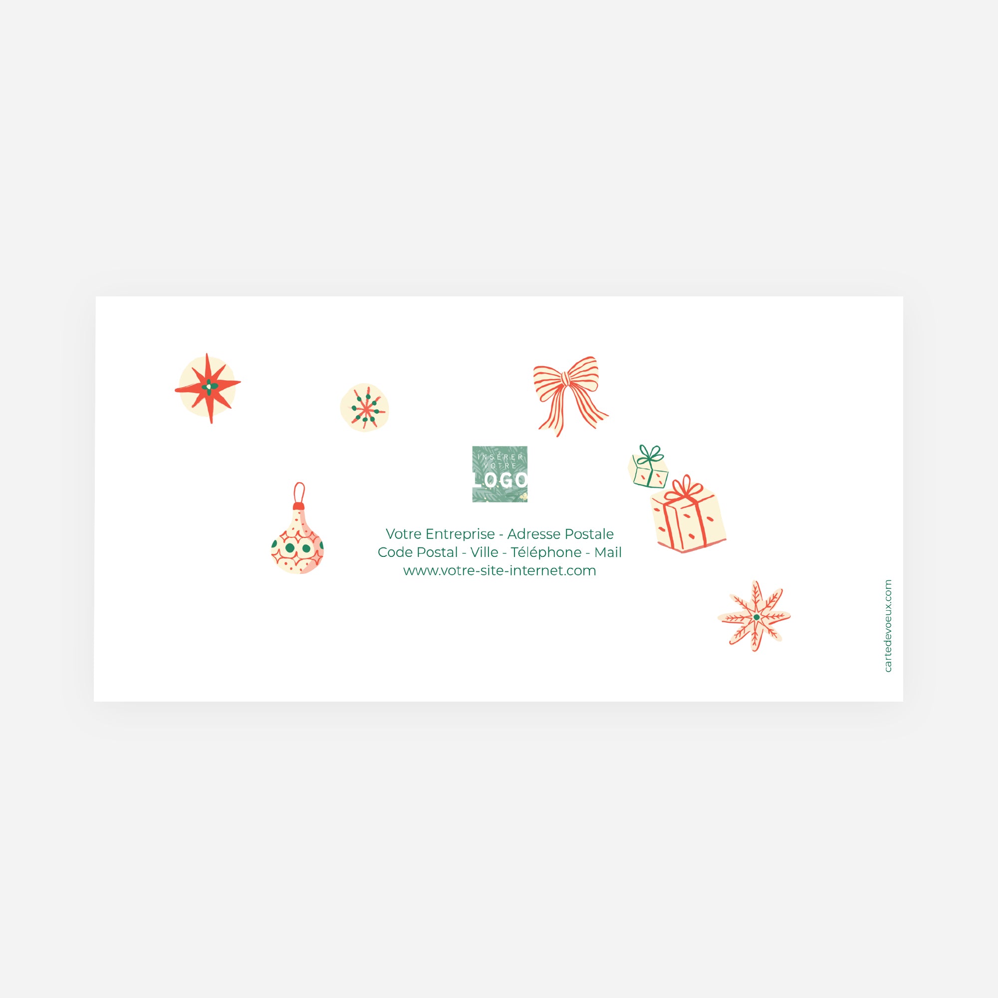 Noël Enchanté | Vœux professionnels • Carte de voeux • Rectangle double photo N° 3