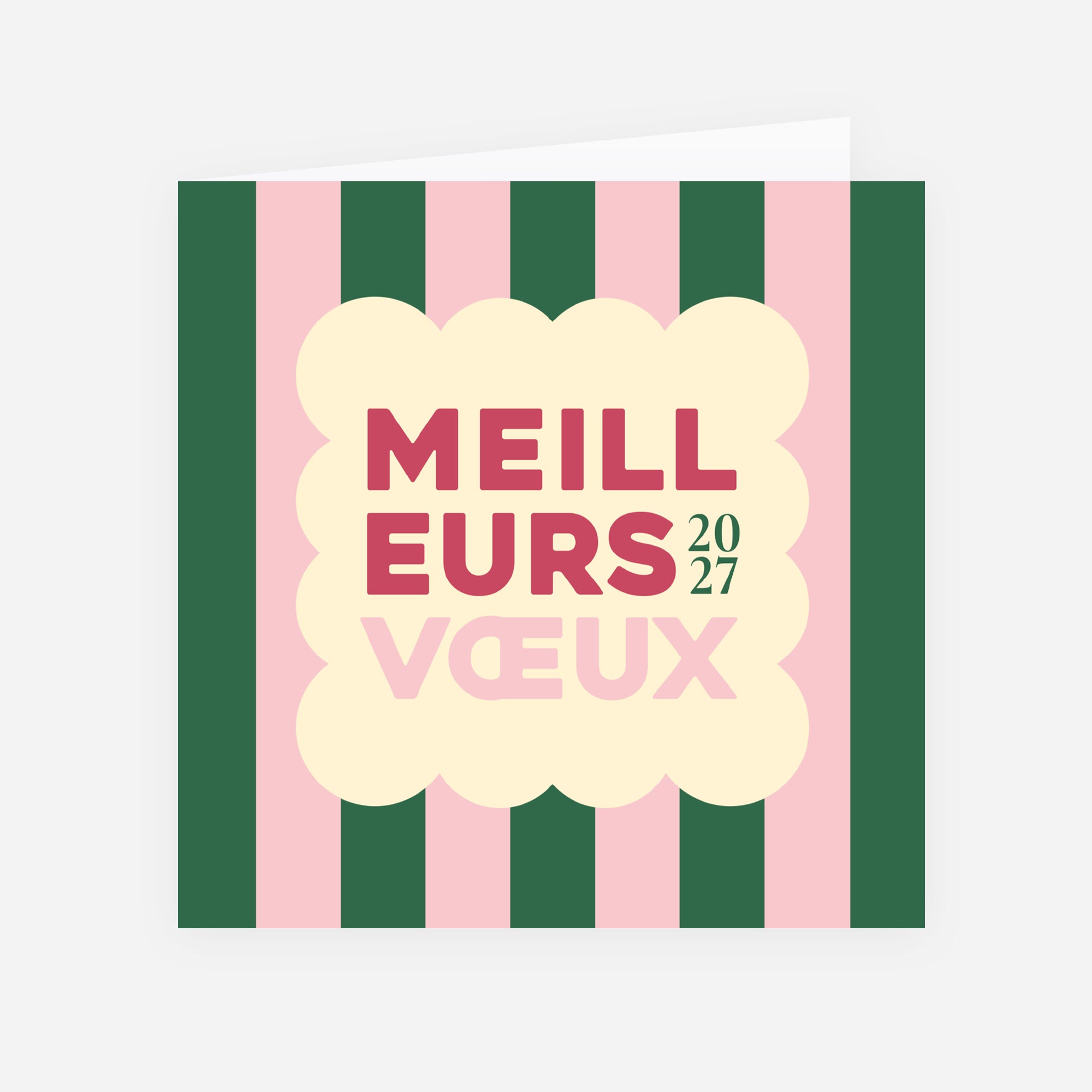 Chic Pastel | Vœux professionnels • Carte de voeux • Carré double photo N° 1