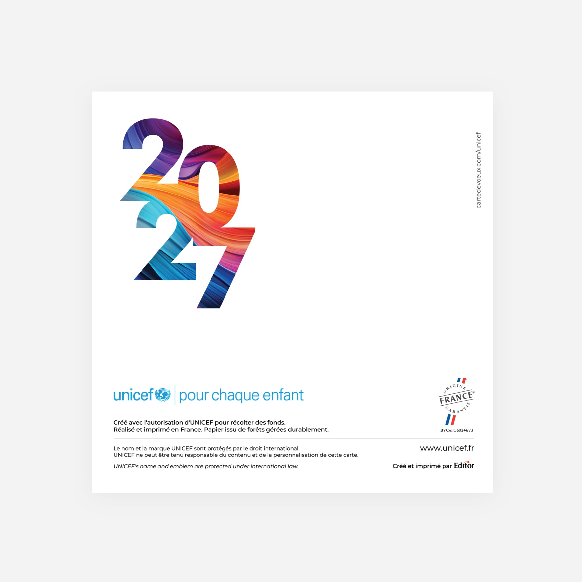 Vagues de Couleur | Vœux professionnels • Carte de voeux • Carré double photo N° 3