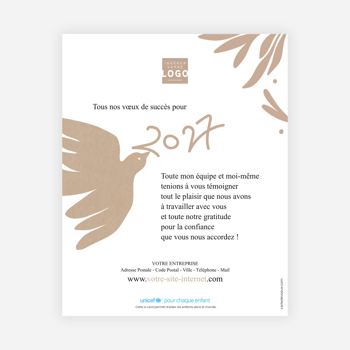 Colombe de Paix | Vœux professionnels • Carte virtuelle • eCard Image photo N° 1