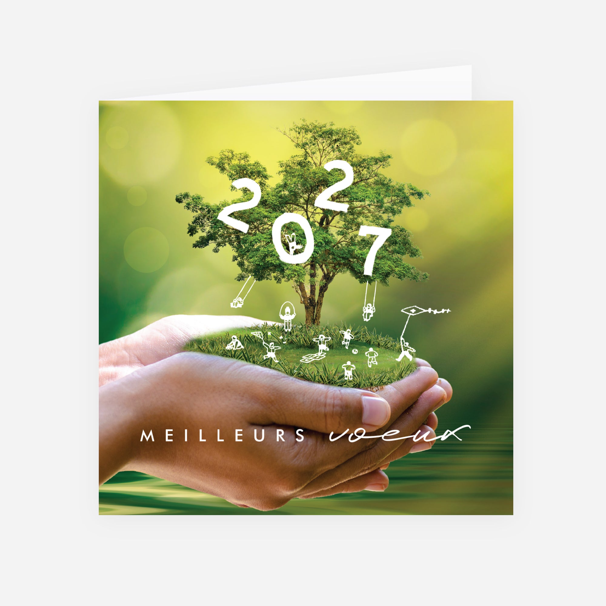 Arbre d’Espérance | Vœux professionnels • Carte de voeux • Carré double photo N° 1