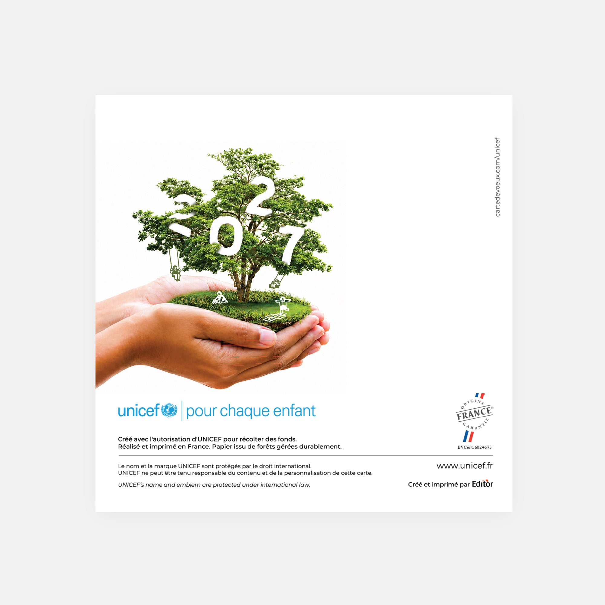 Arbre d’Espérance | Vœux professionnels • Carte de voeux • Carré double photo N° 3