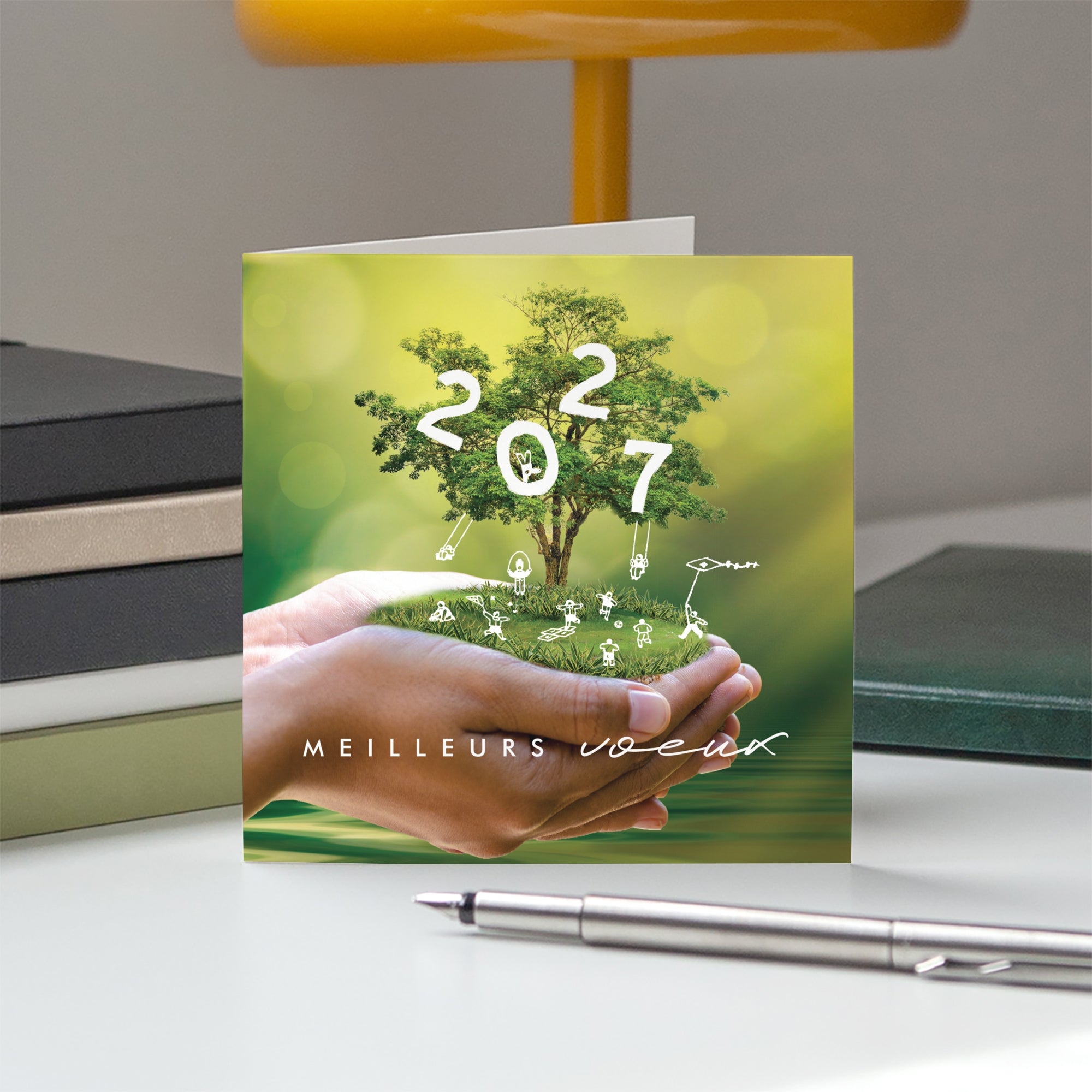 Arbre d’Espérance | Vœux professionnels • Carte de voeux • Carré double photo N° 5