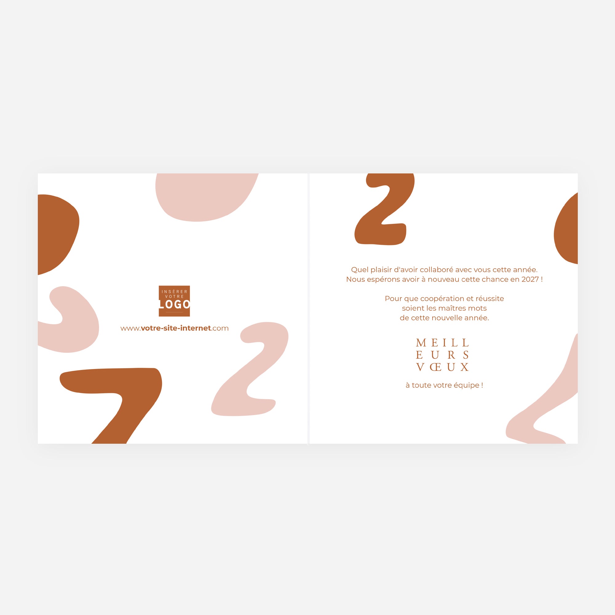 Verticale Festive | Vœux professionnels • Carte de voeux • Carré double photo N° 2